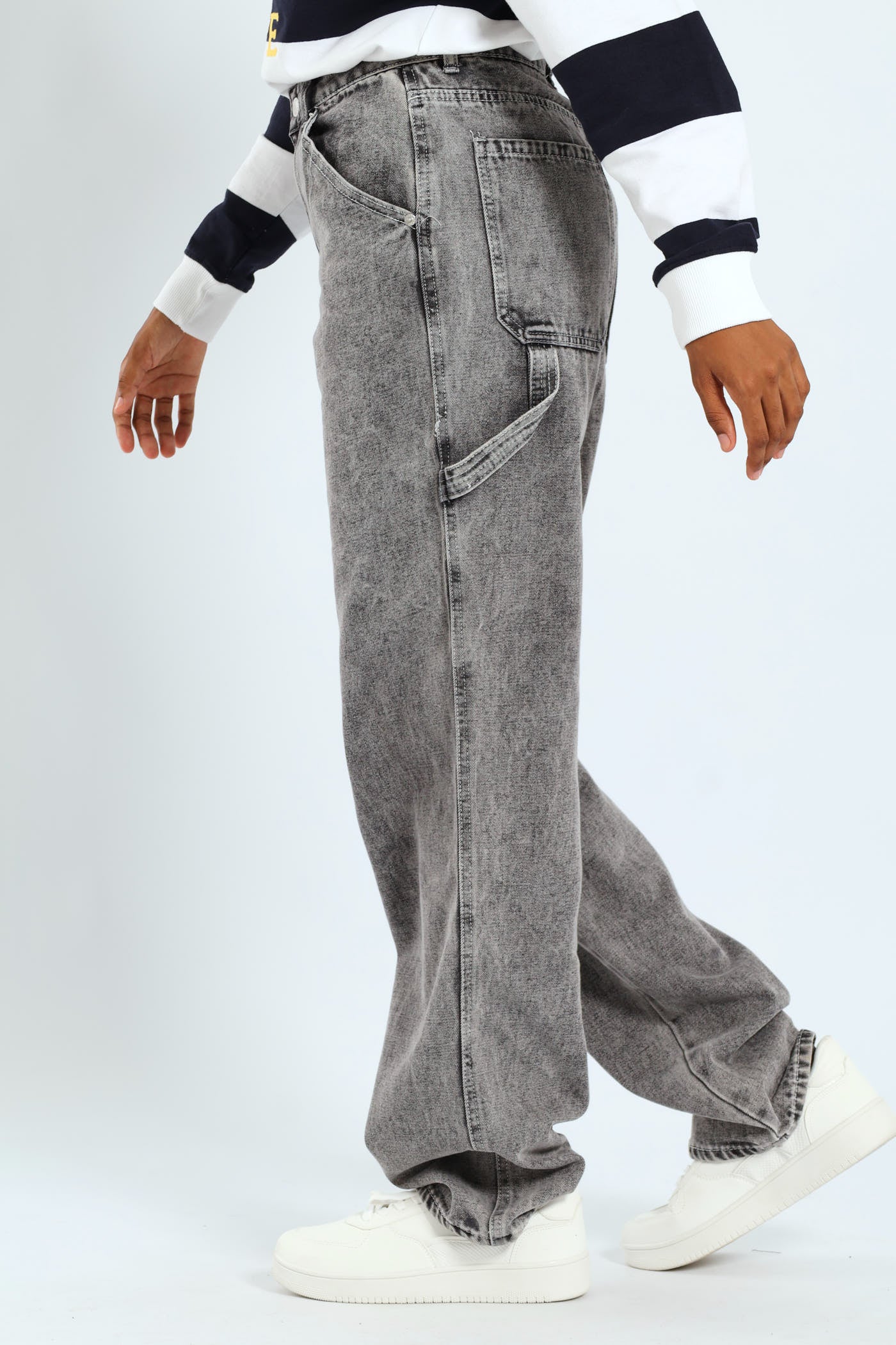 Contrast Stitch Carpenter Jean - Salty Grey - Image 2