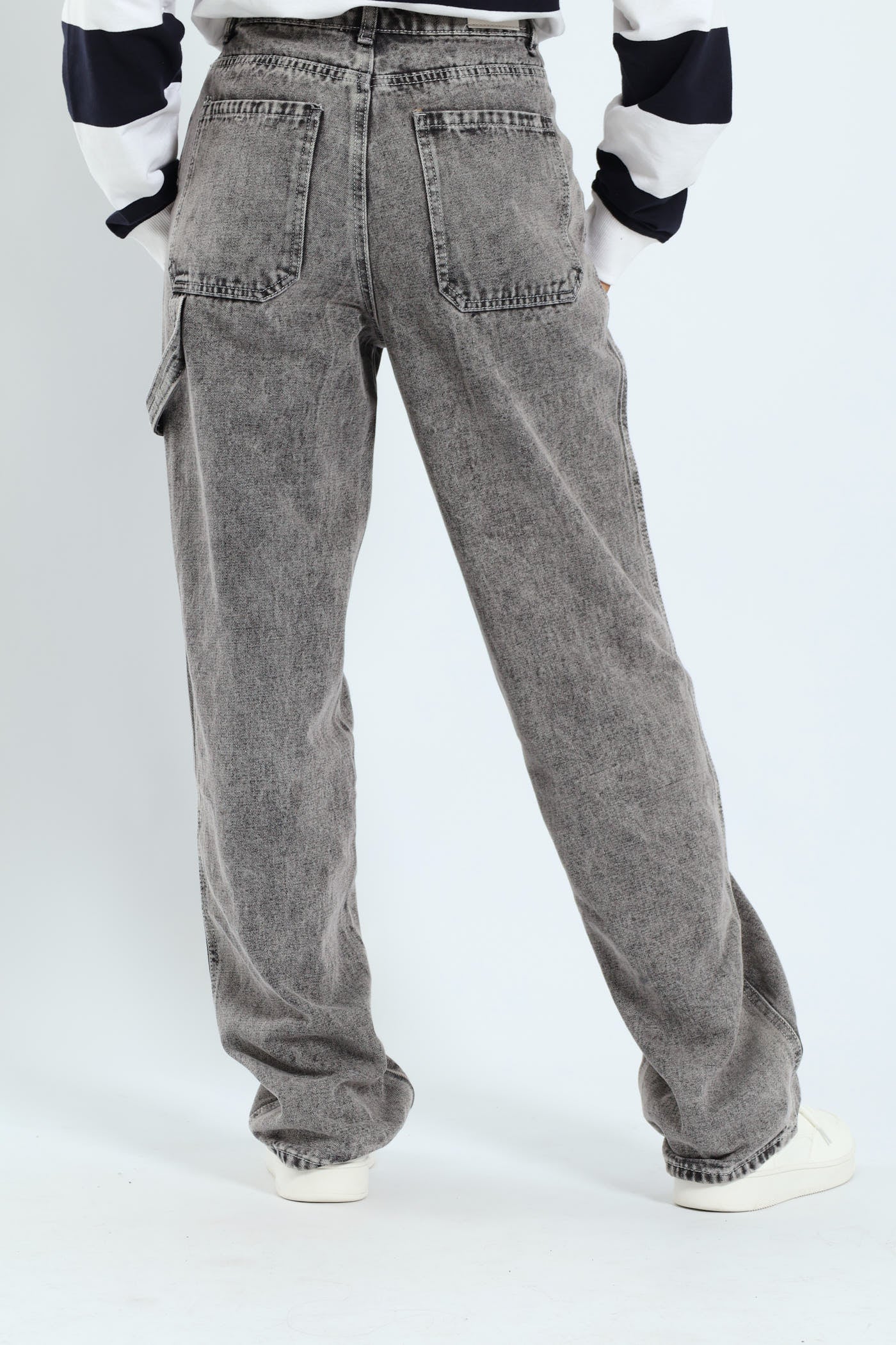 Contrast Stitch Carpenter Jean - Salty Grey - Image 3