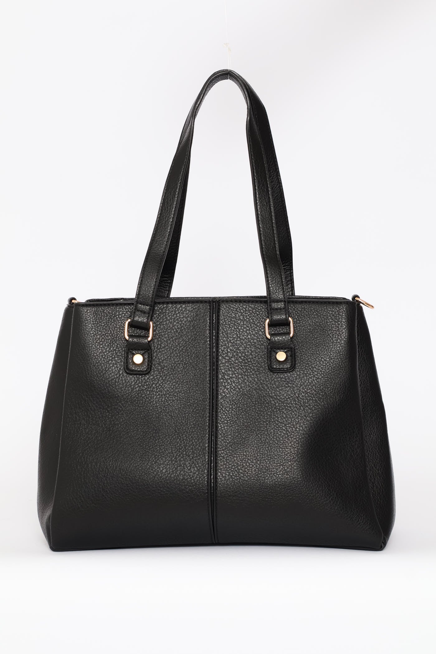 Contrast Text Tote Bag - Black - Image 2