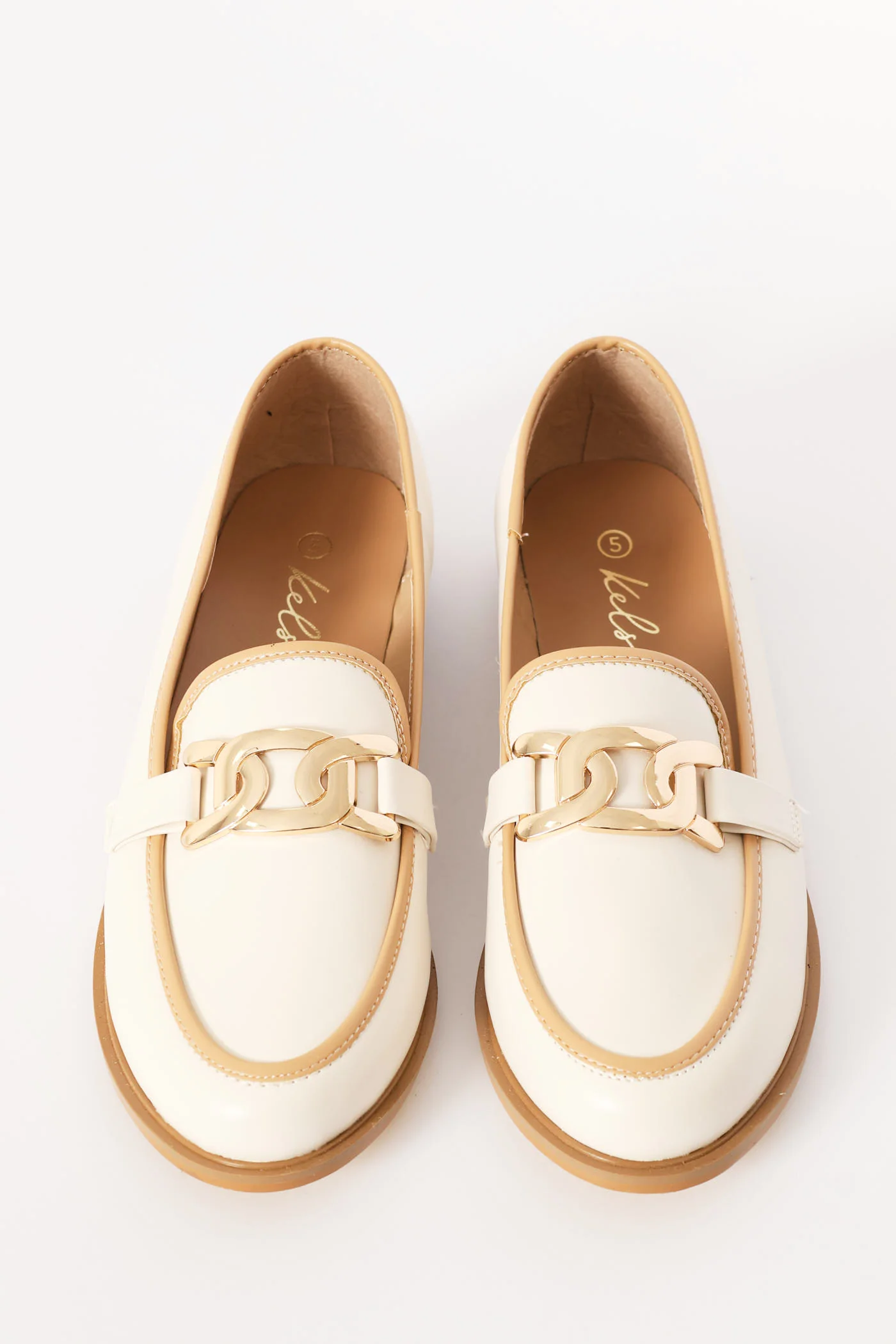 Contrast Tipping Loafer With Trim - Off White - Image 3