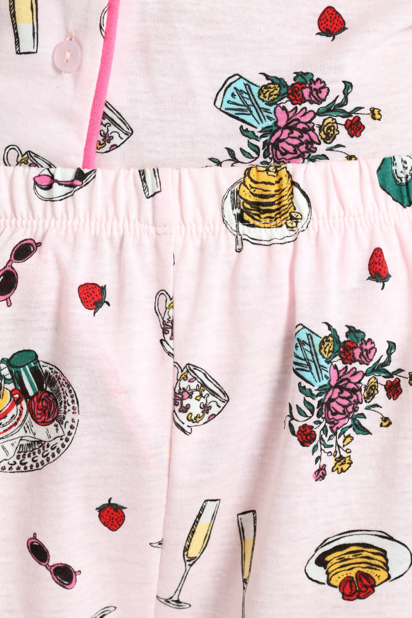 Convo Button Through & Knit Short Set - Pink - Image 4