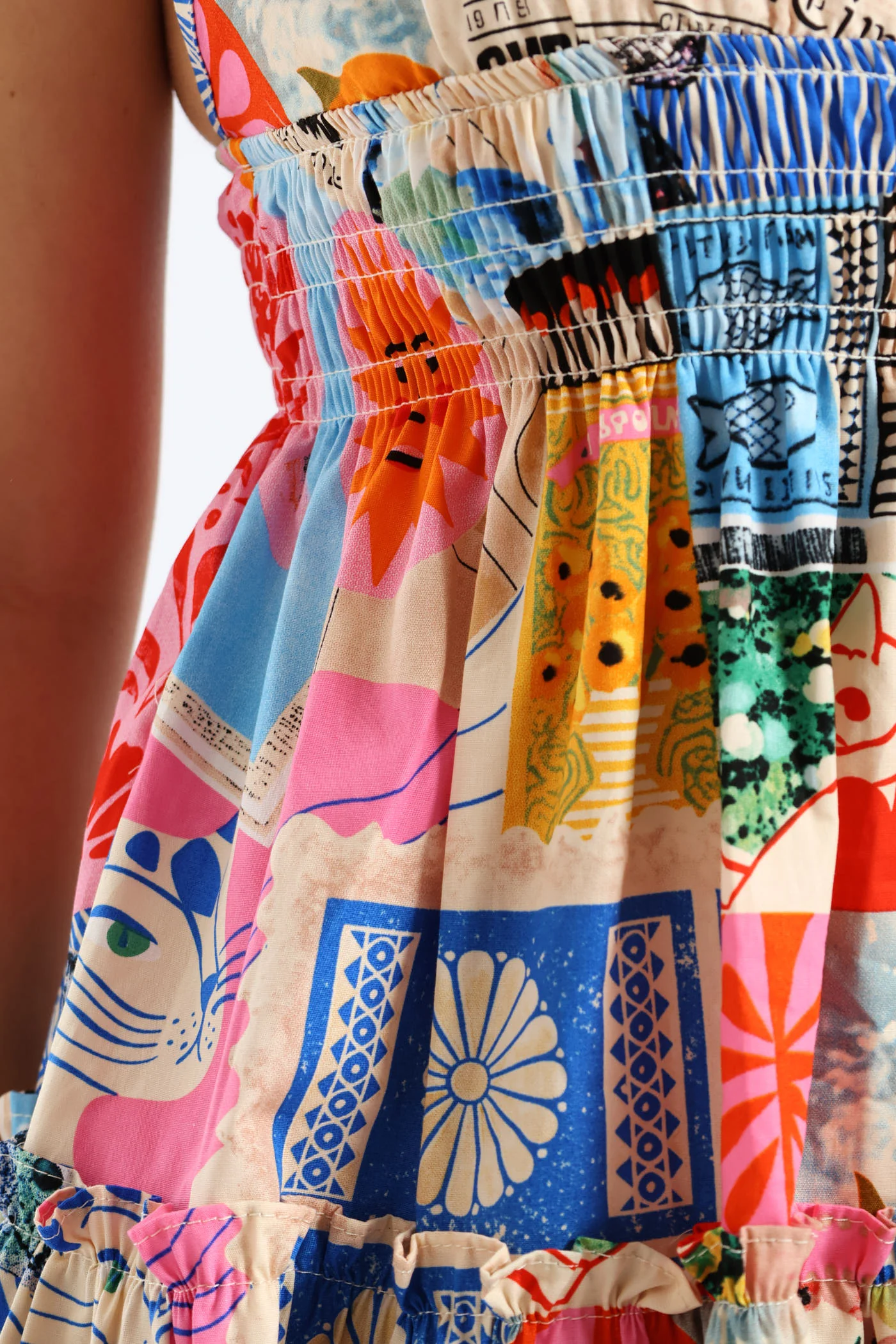 Convo Printed Strappy Babydoll Dress - Multi - Image 7
