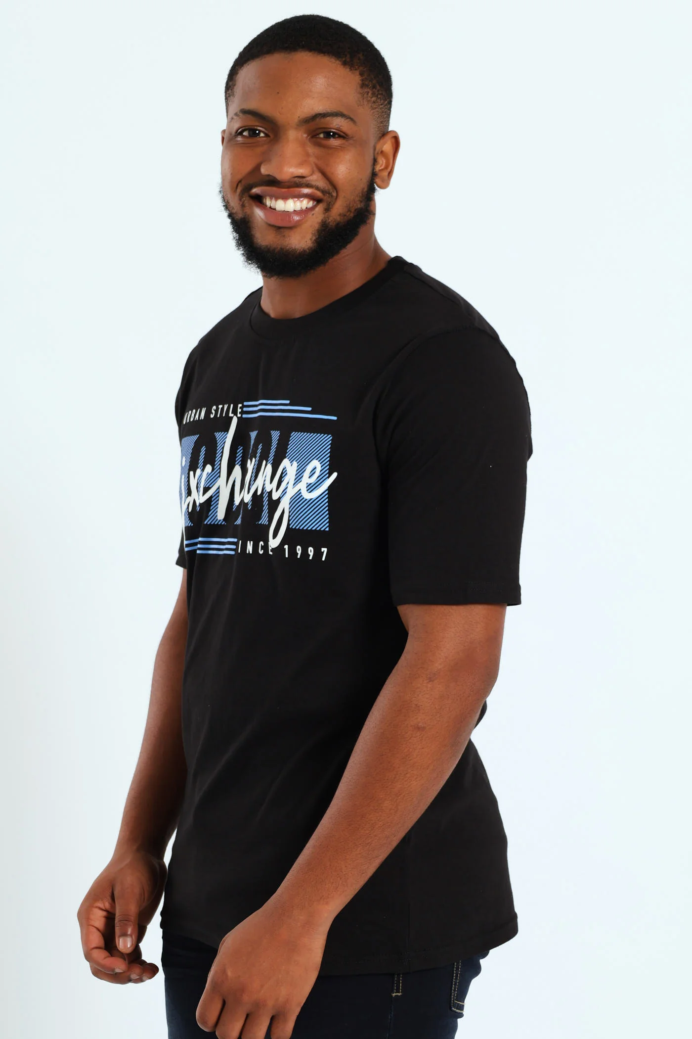 Cool Front Chest Print Tee - Black - Image 4