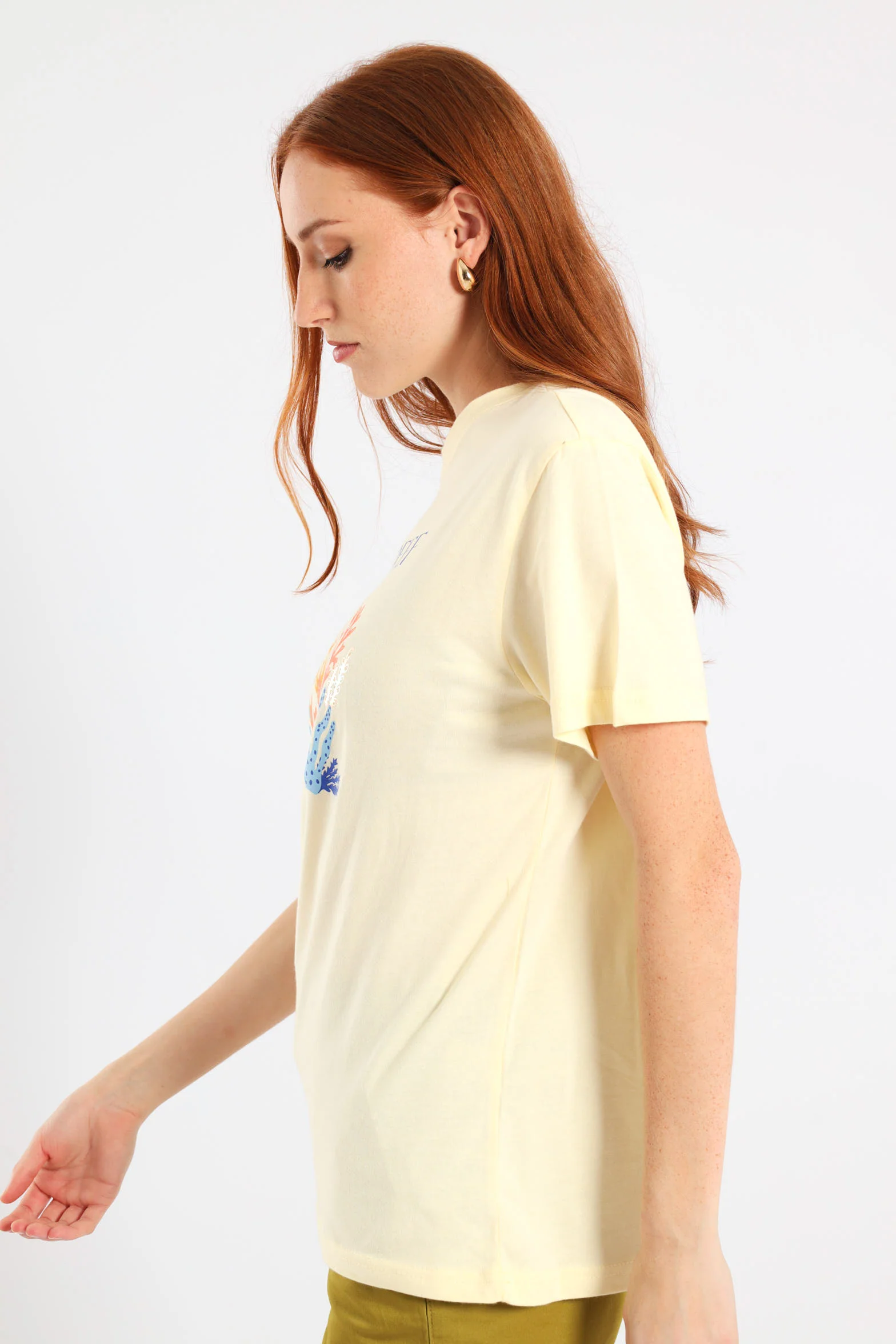 Coral Reef Tee - Pastel Yellow - Image 3