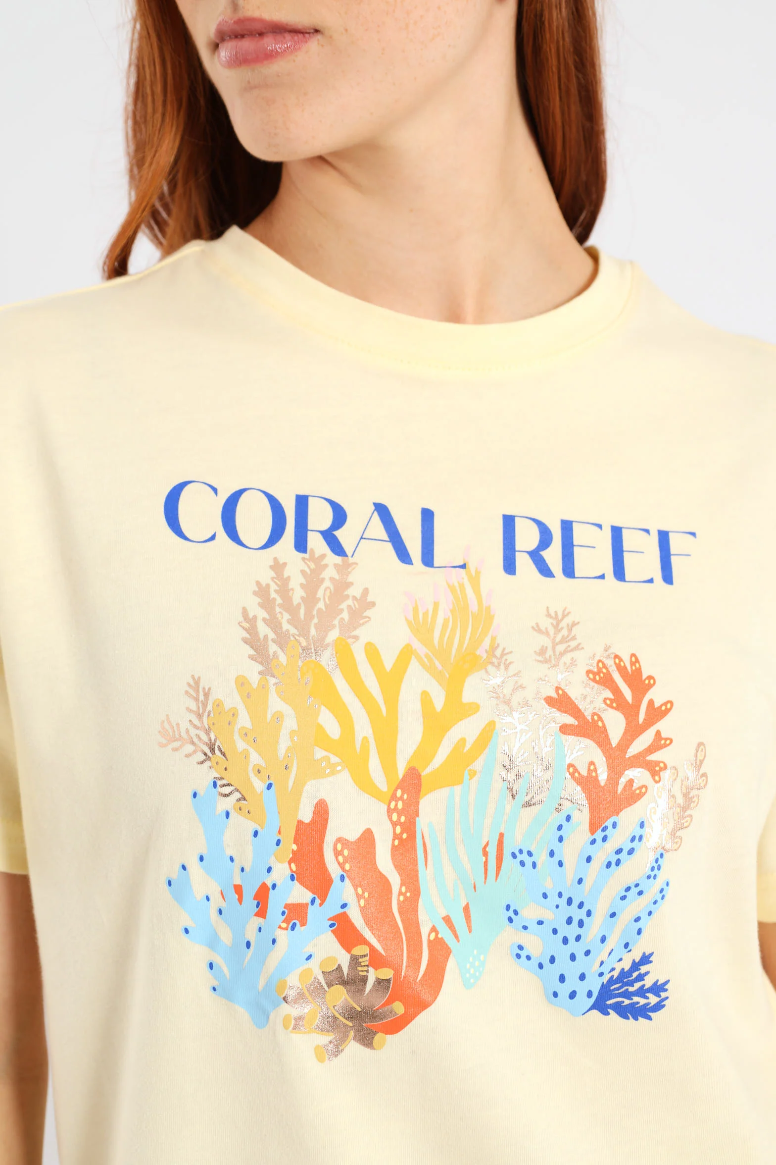 Coral Reef Tee - Pastel Yellow - Image 5