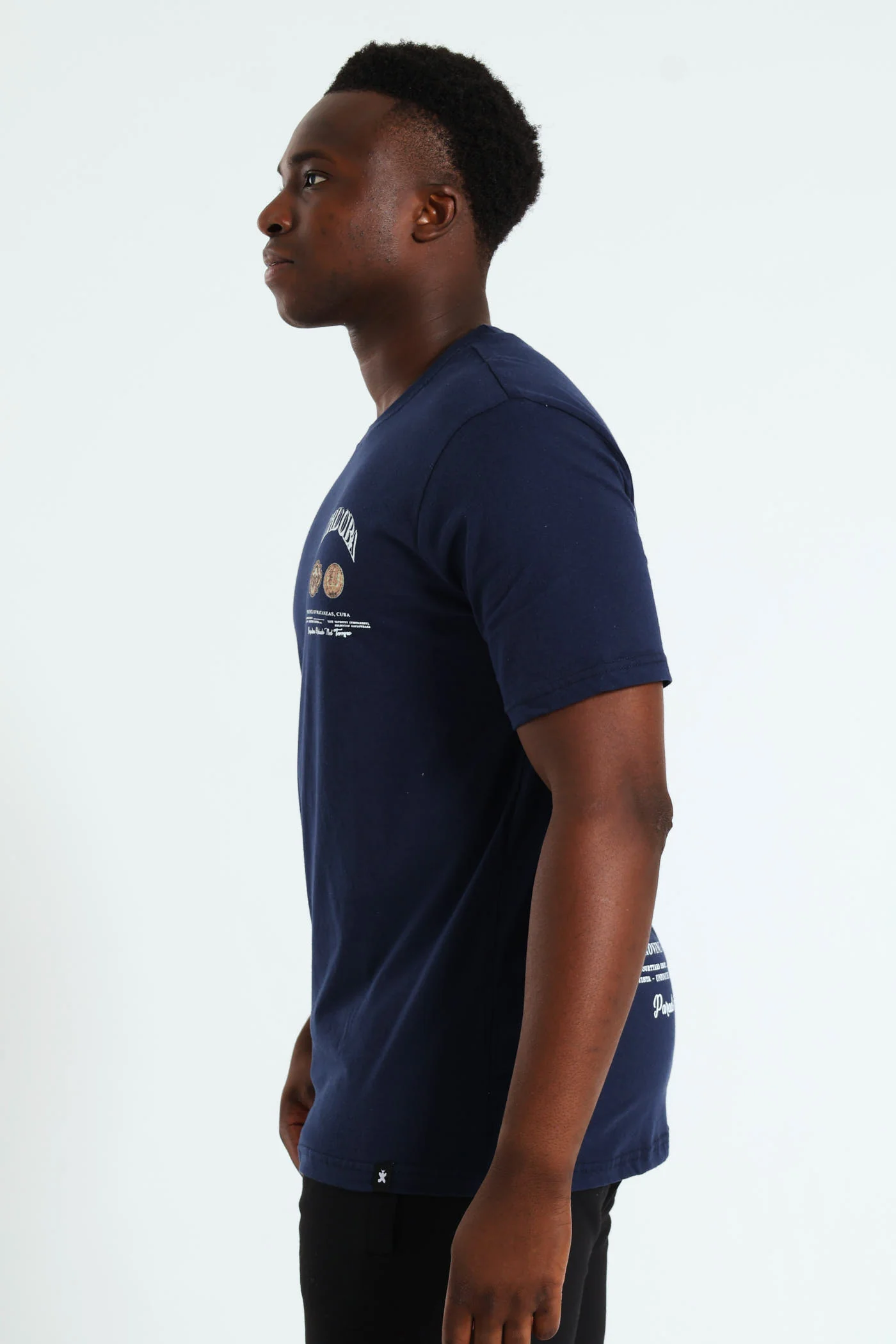 Cordoba Front & Back Print Tee - Navy - Image 3