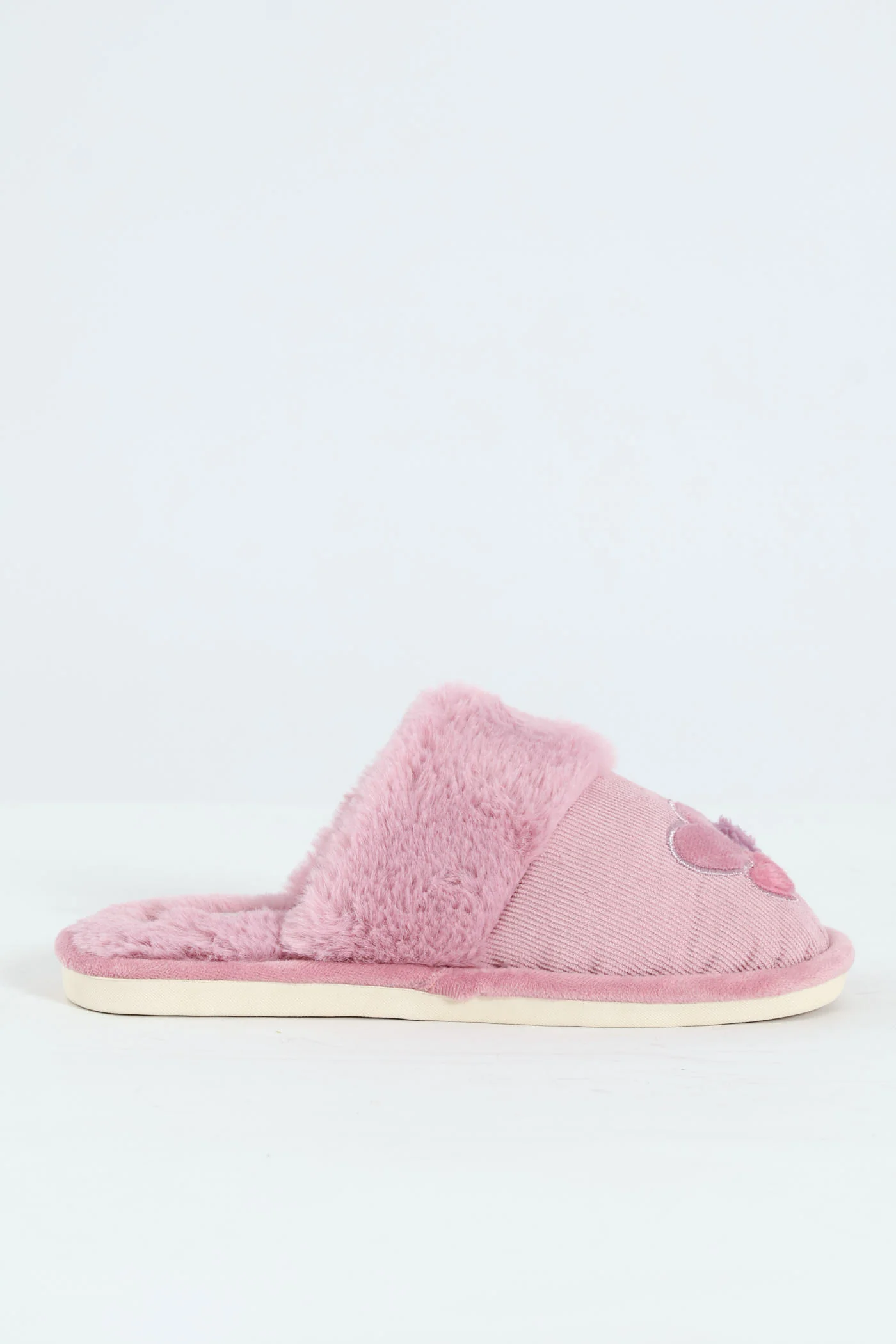 Cordoroy Slipper With Applique - Mauve - Image 3