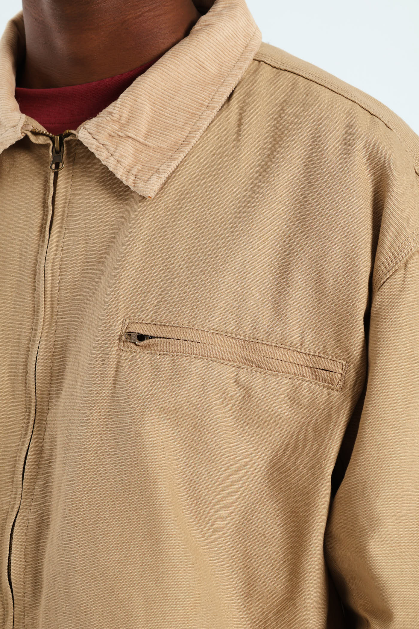 Corduroy Collar Worker Jacket - Taupe - Image 2