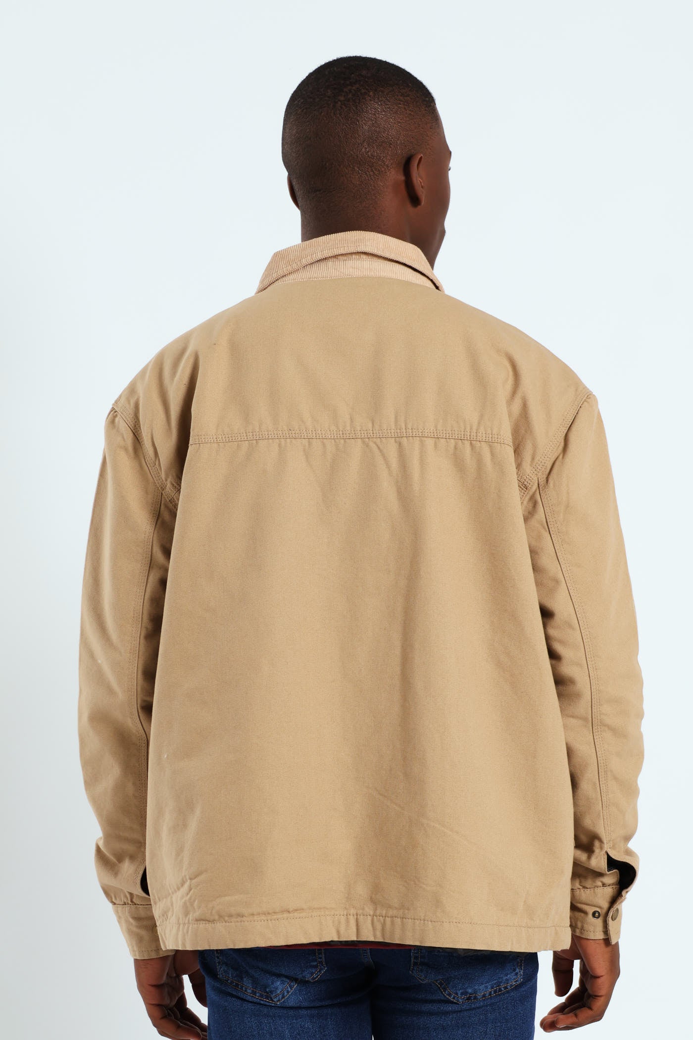 Corduroy Collar Worker Jacket - Taupe - Image 3