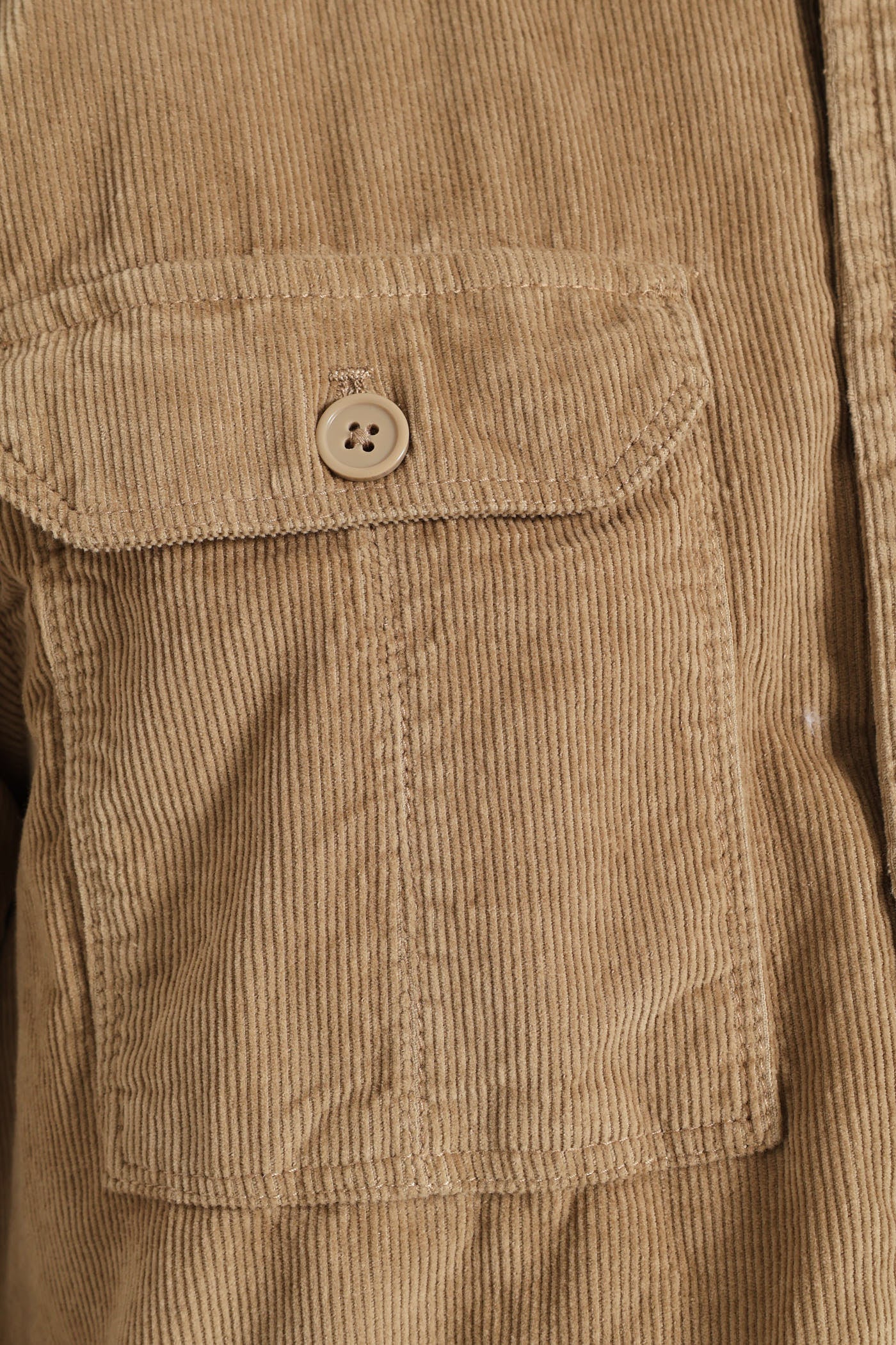 Corduroy Flap Pocket Shacket - Taupe - Image 6