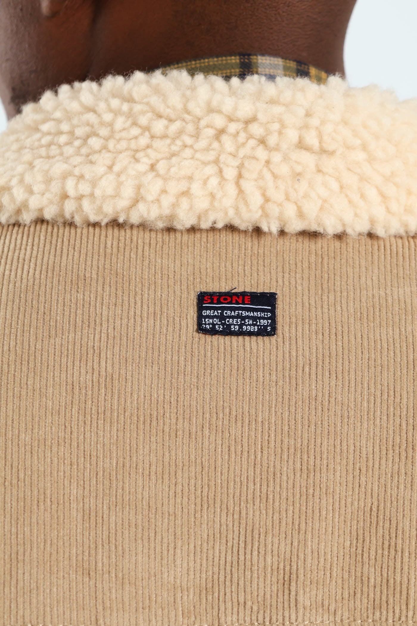 Corduroy Sherpa Trucker Jacket - Taupe - Image 9