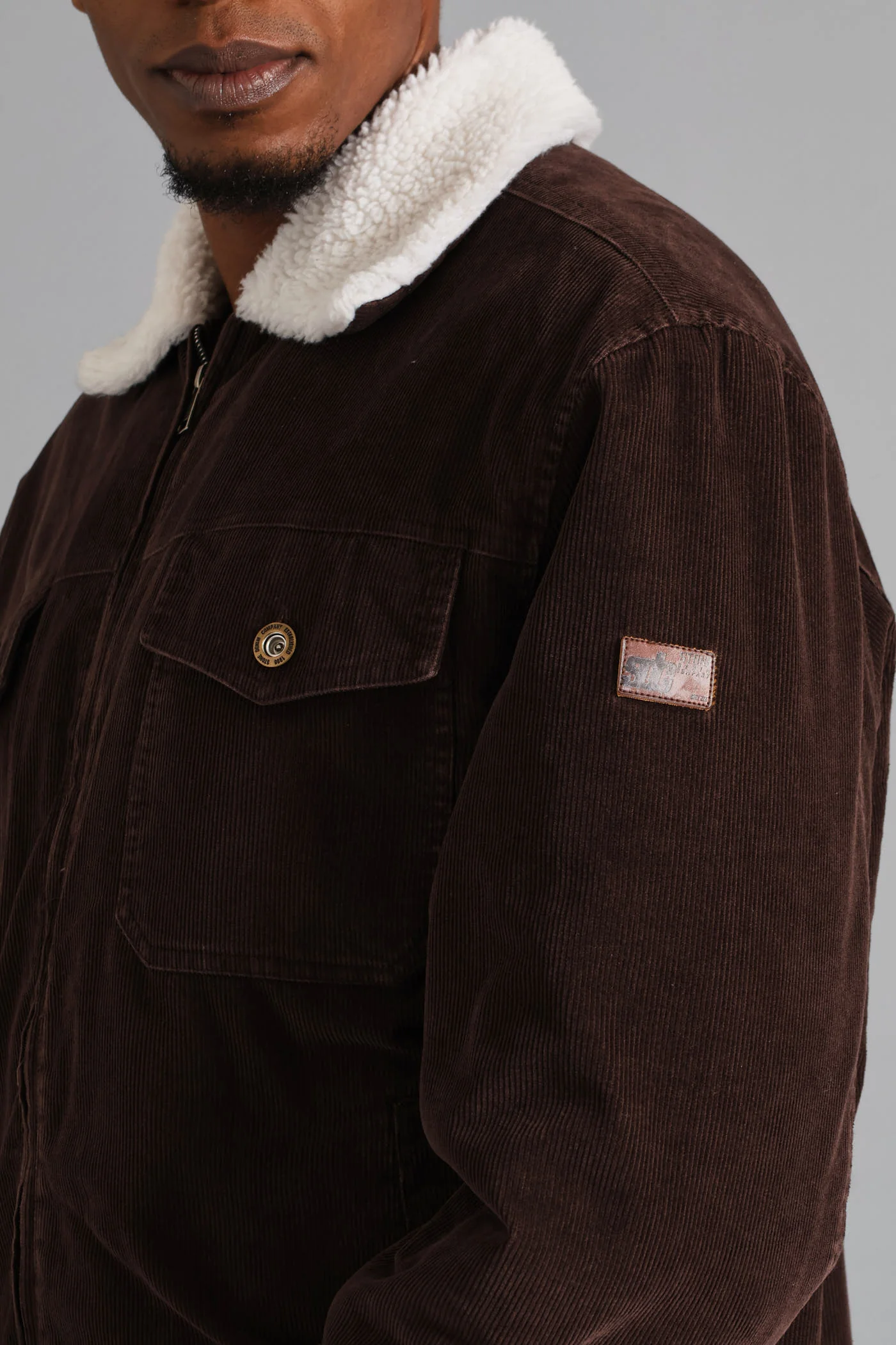 Corduroy Trucker Jacket - Chocolate - Image 2