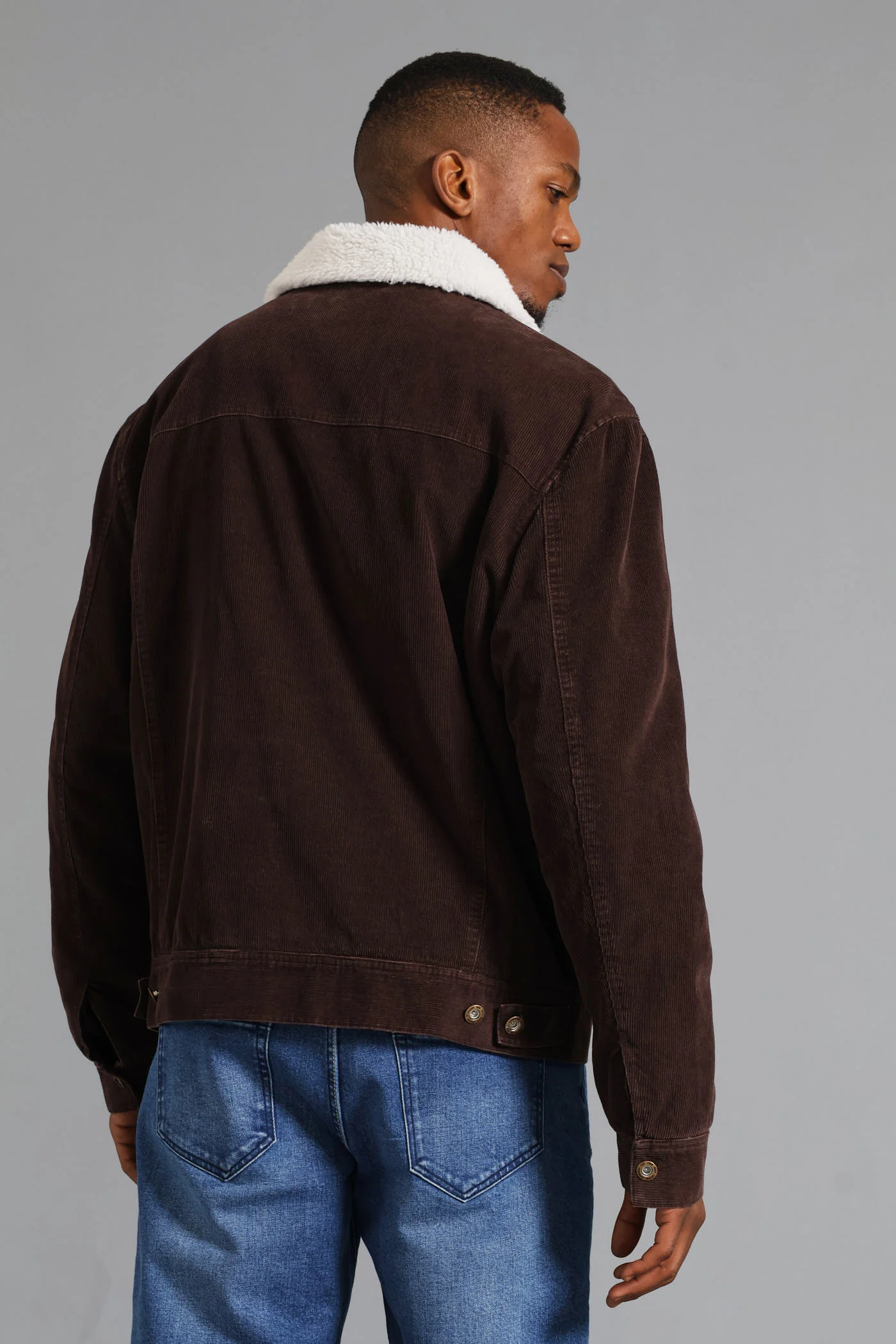 Corduroy Trucker Jacket - Chocolate - Image 4