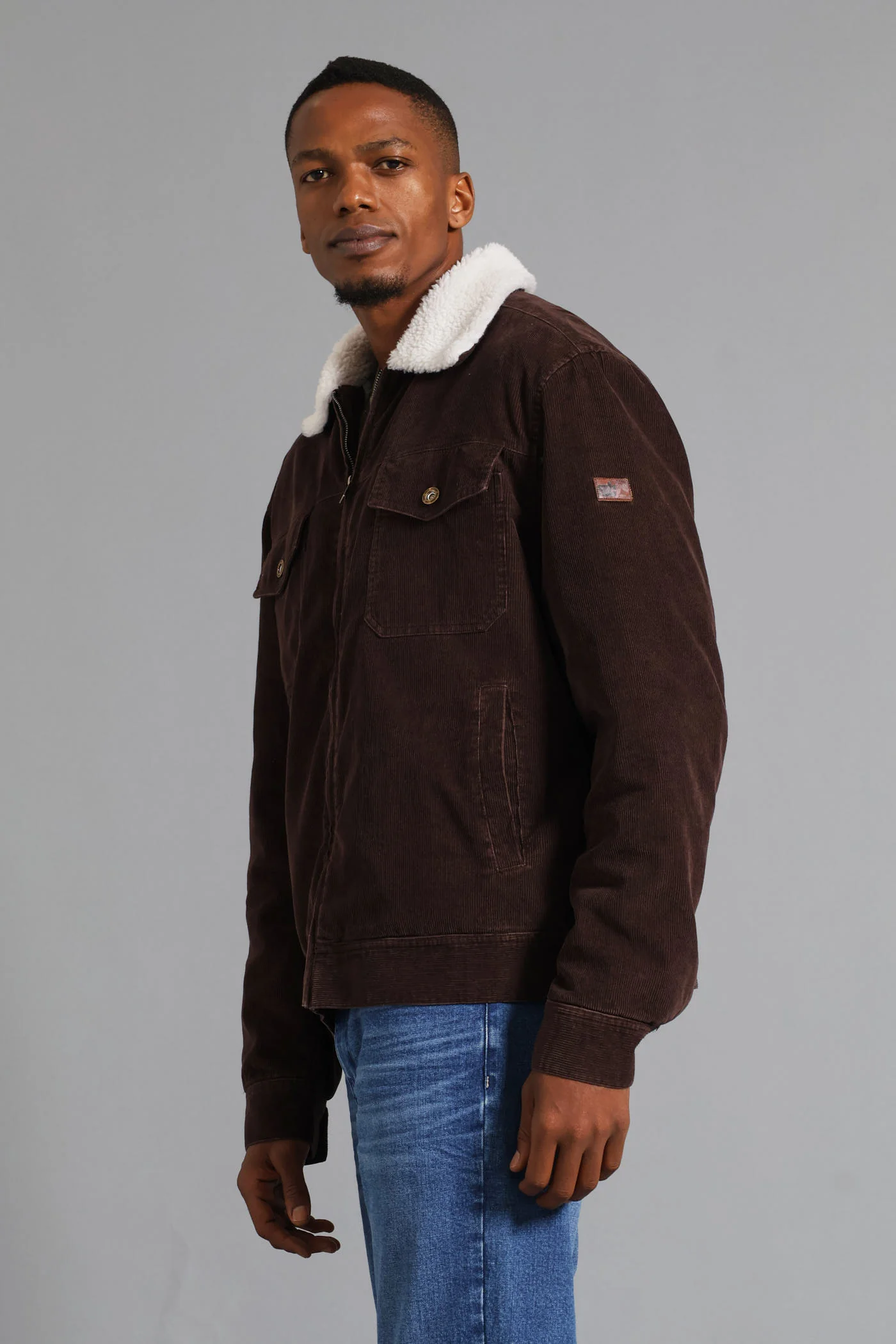 Corduroy Trucker Jacket - Chocolate - Image 6