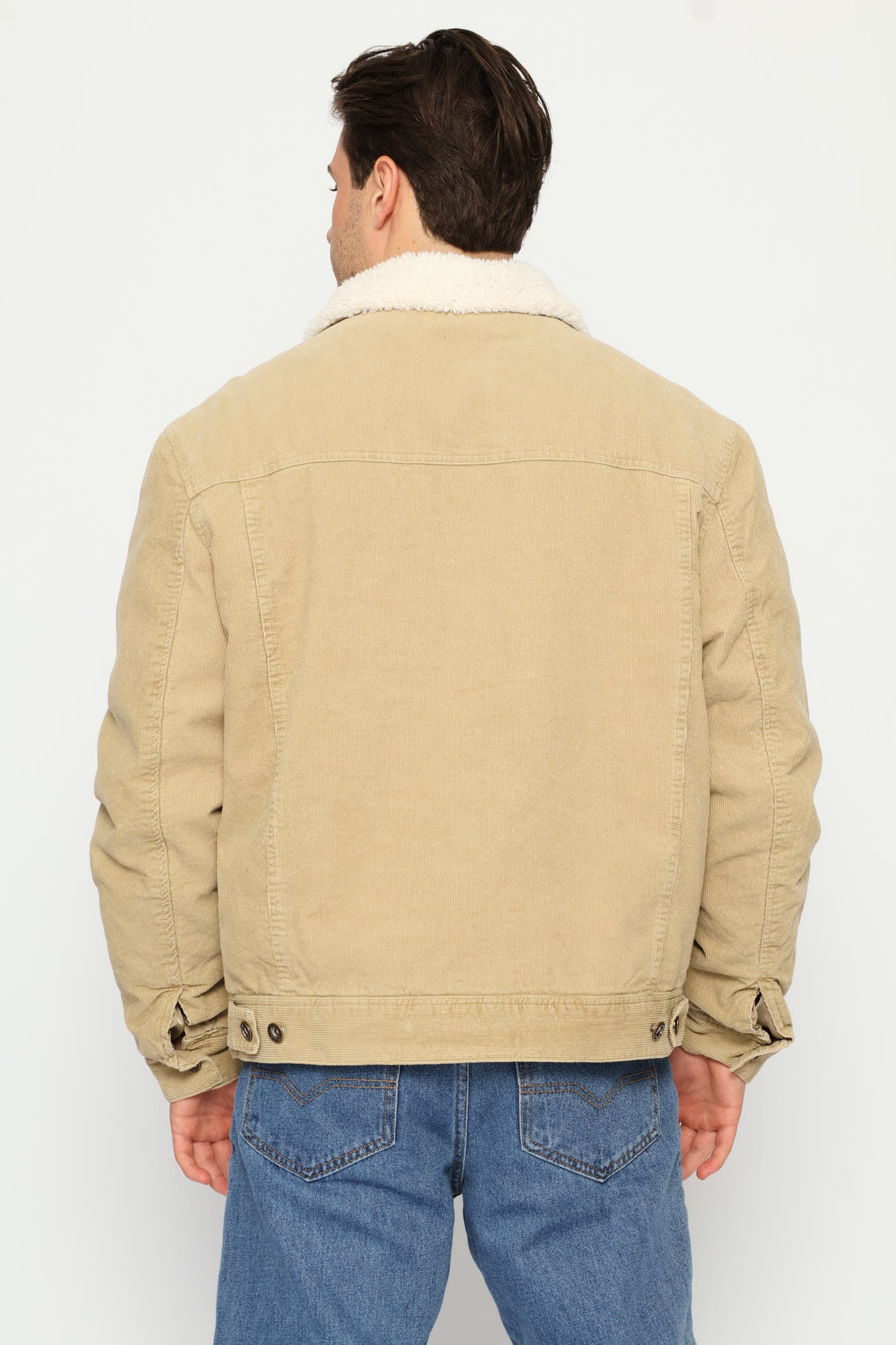 Corduroy Trucker Jacket - Taupe - Image 7