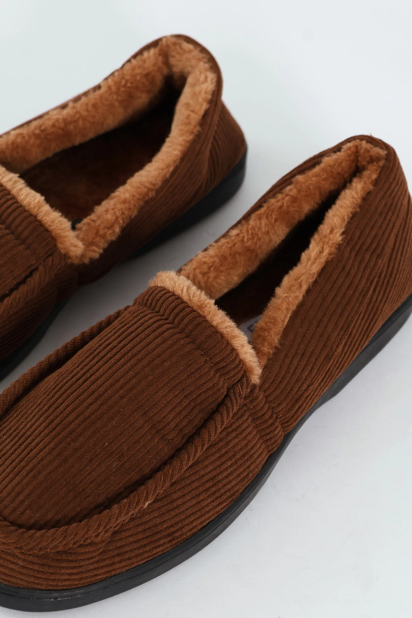 Corduroy Upper Closed Back Comfort Slipper - Brown - Image 2