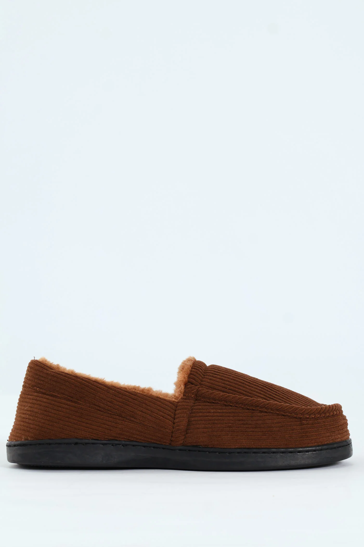 Corduroy Upper Closed Back Comfort Slipper - Brown - Image 3