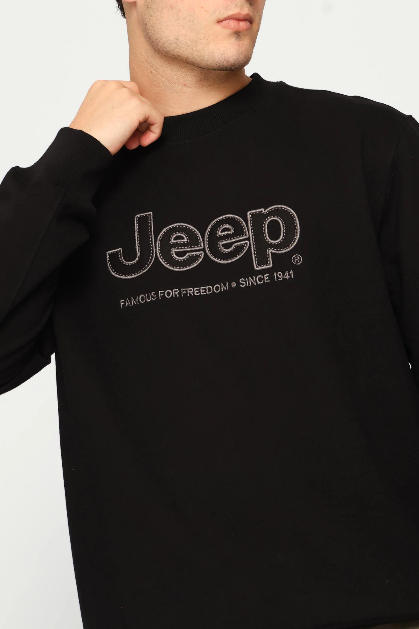 Core Applique Fleece Crewneck - Black - Image 2