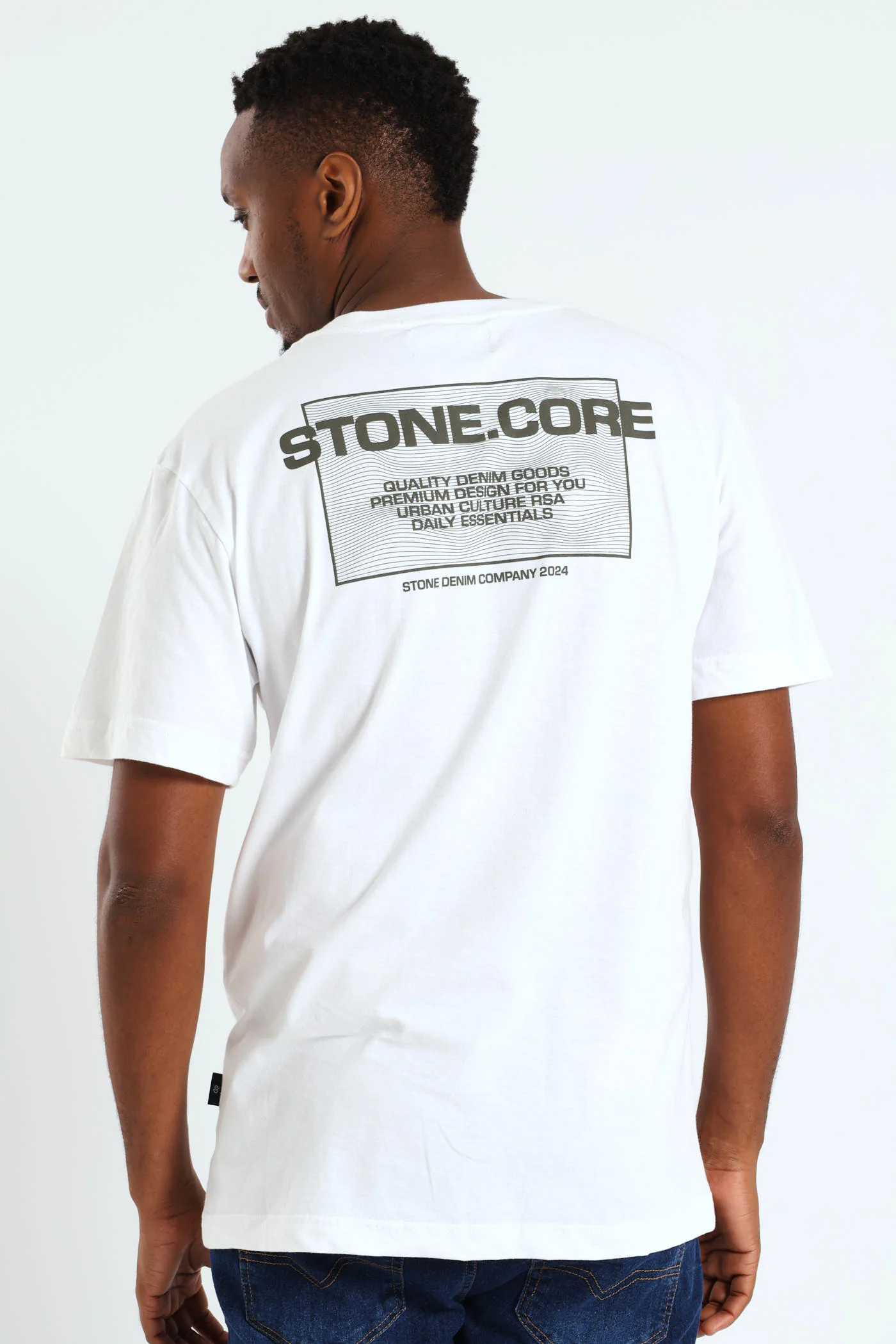 Core Front & Back Print Tee - White - Image 3