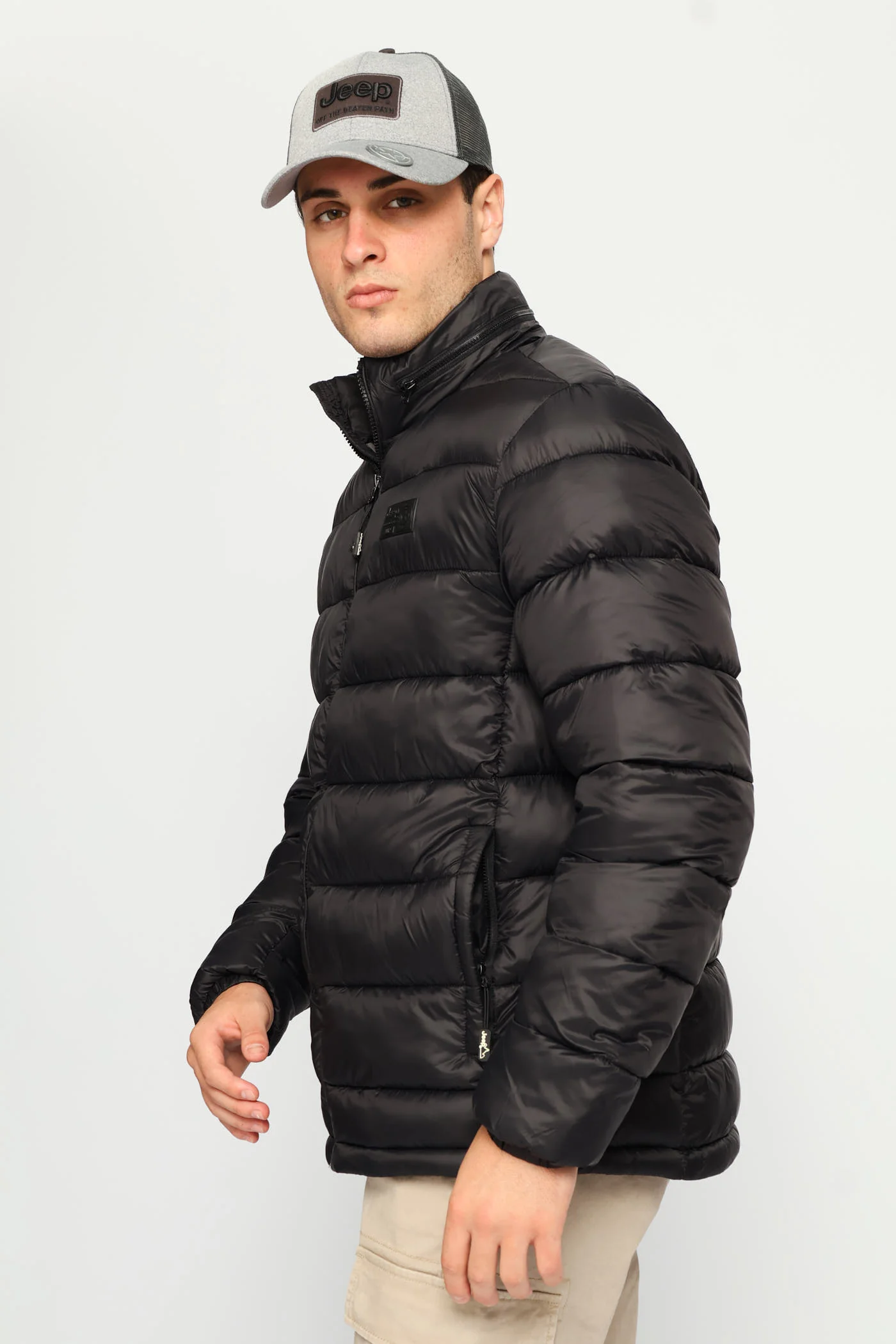 Core Long Sleeve Puffer Jacket - Black - Image 3