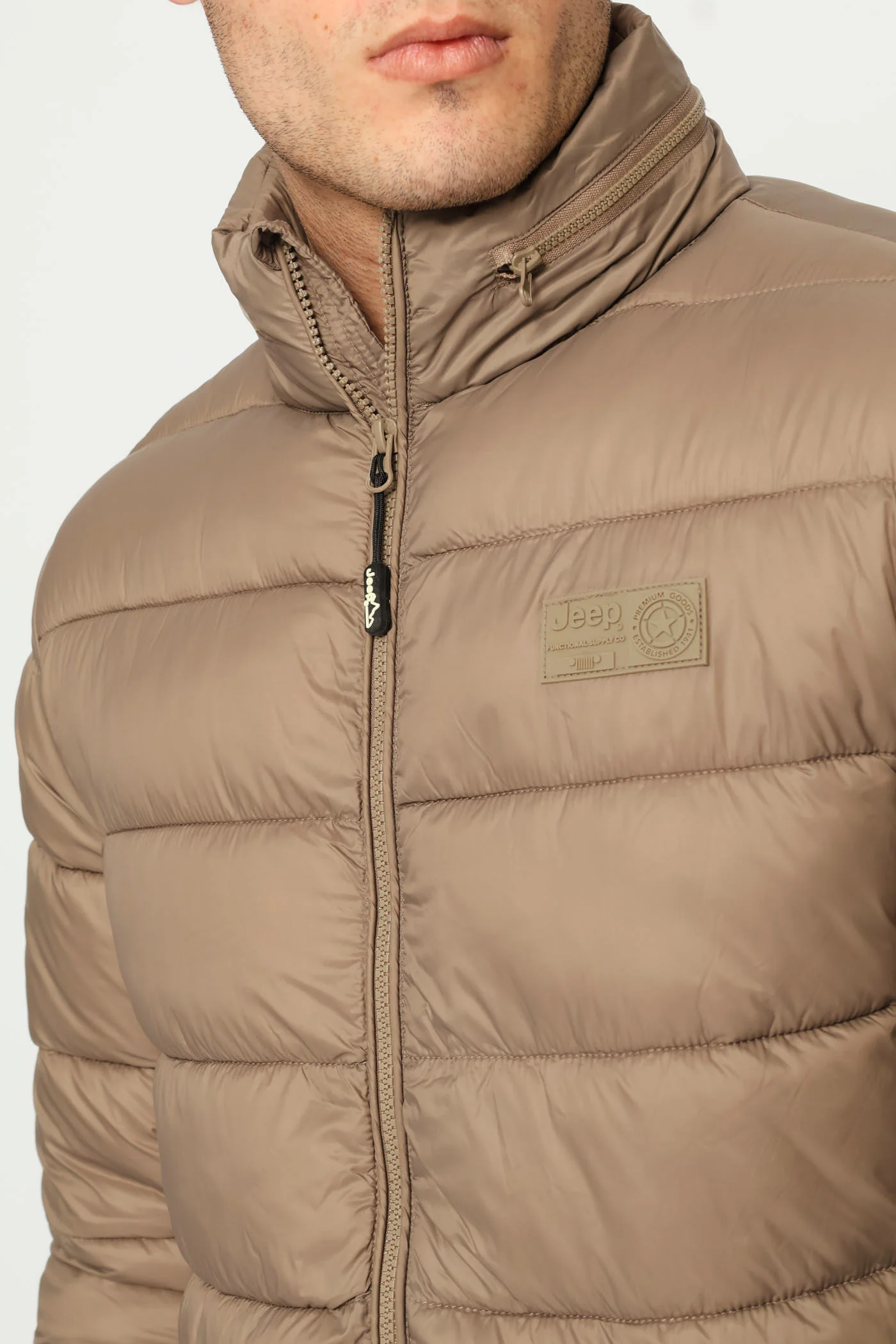 Core Long Sleeve Puffer Jacket - Brown - Image 2