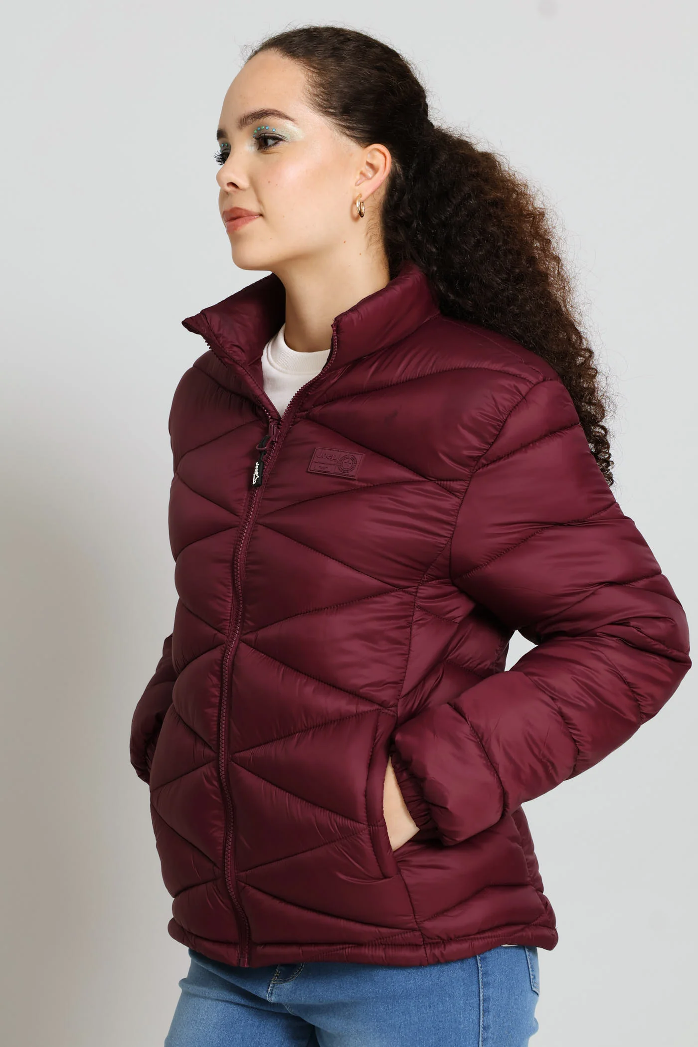Core Puffer Jacket - Burgundy - Image 3