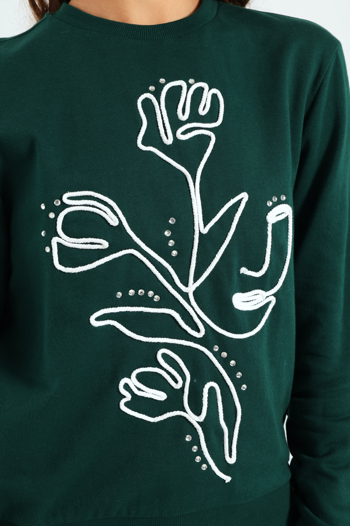 Cornelli Diamante Pullover - Bottle Green - Image 2