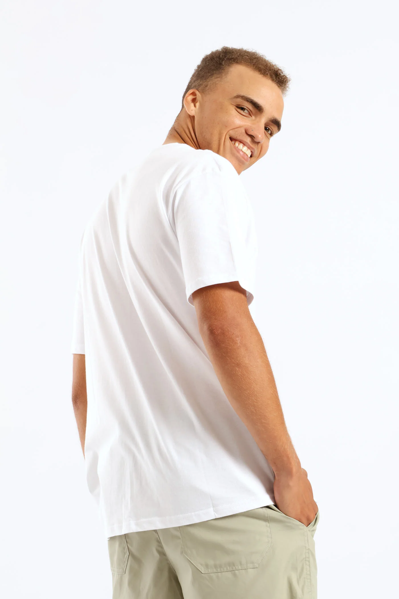 Corp Logo Tee - White - Image 5