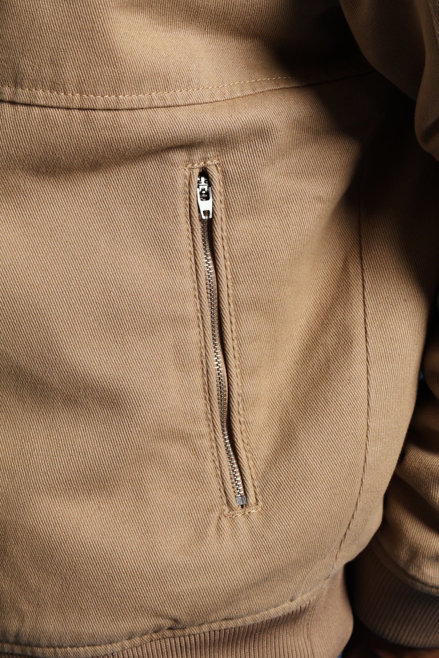 Cotton Bomber Jacket - Taupe - Image 2