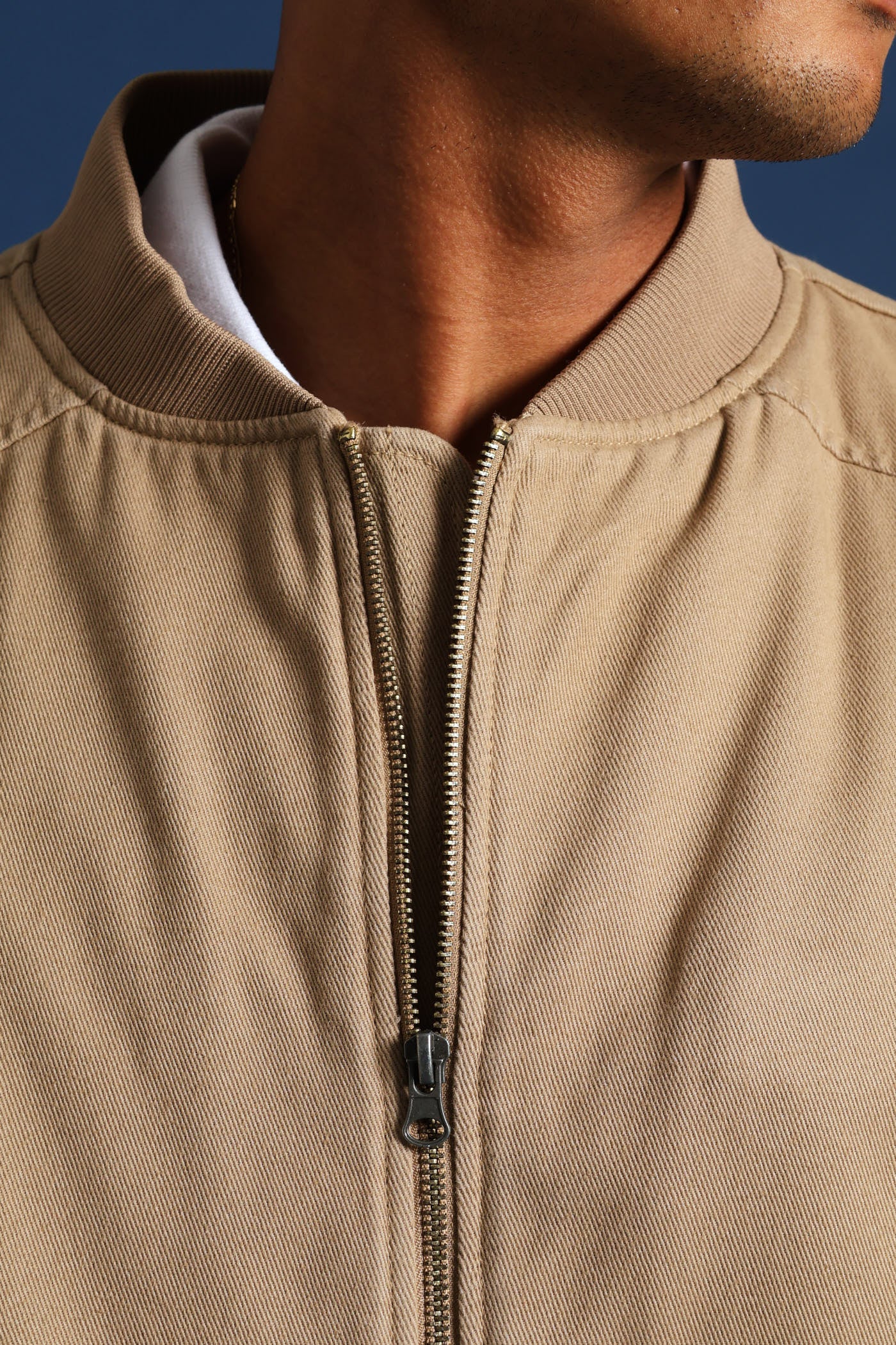 Cotton Bomber Jacket - Taupe - Image 5