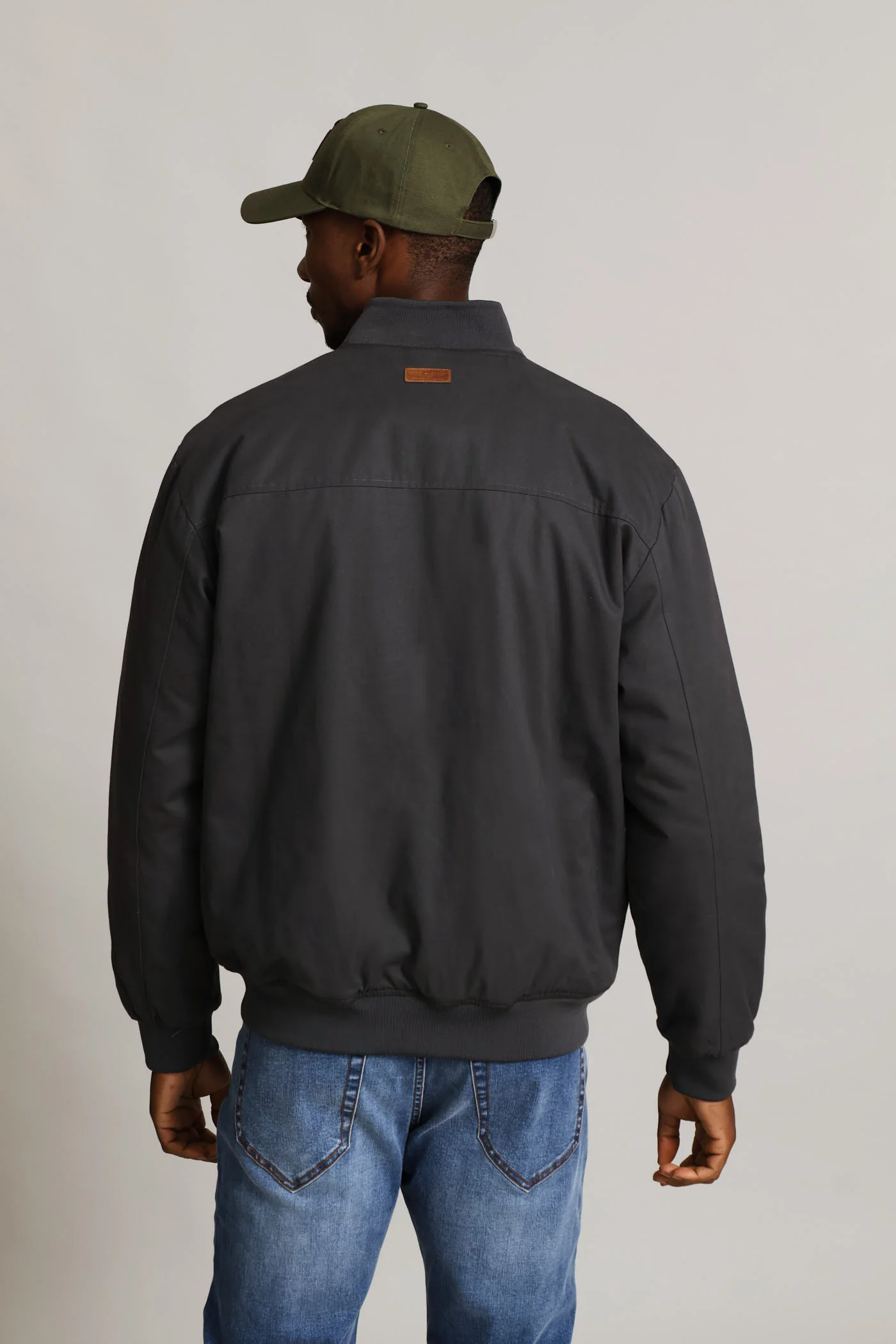 Cotton Bomber Zip Pocket - Charcoal - Image 5