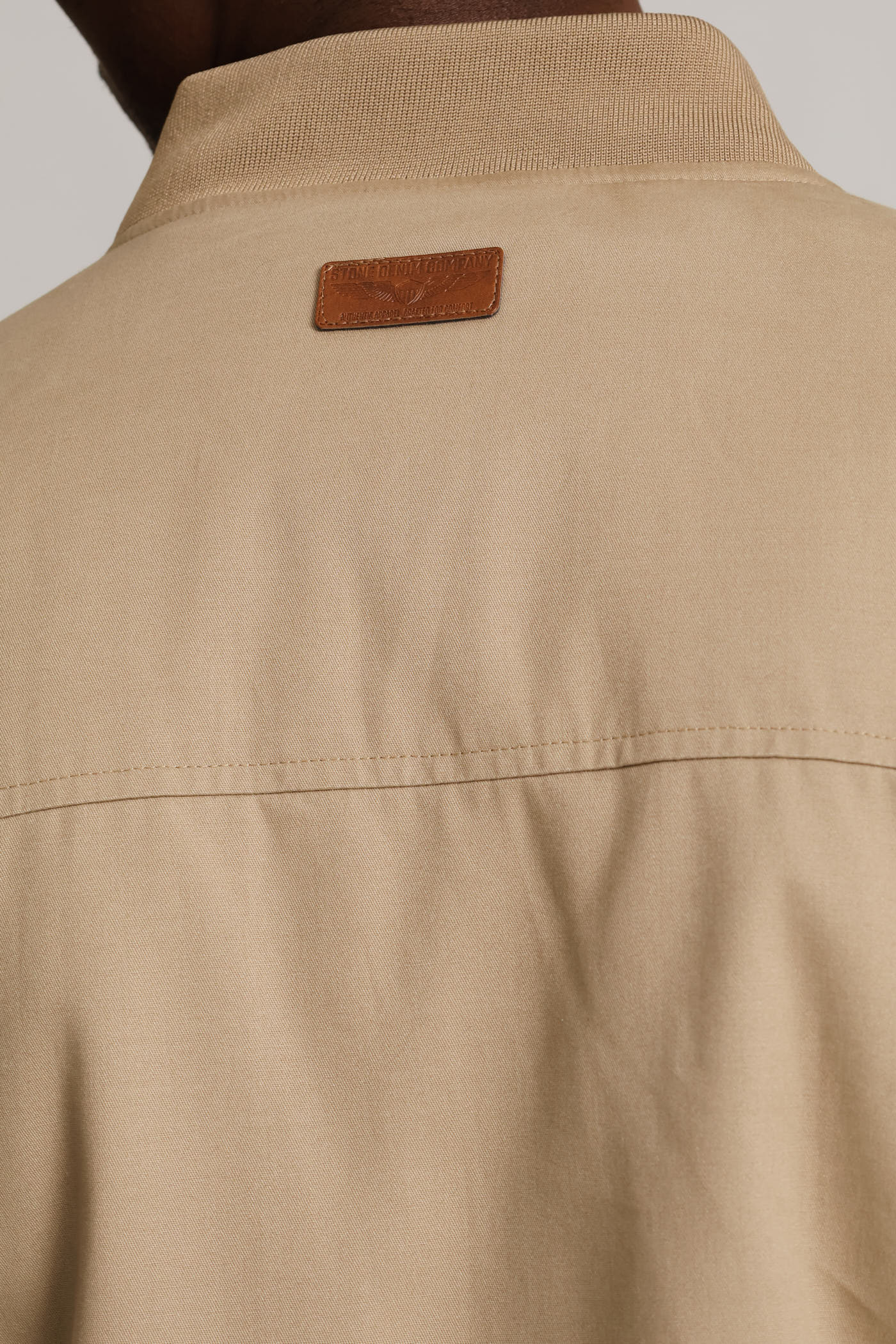 Cotton Bomber Zip Pocket - Taupe - Image 4