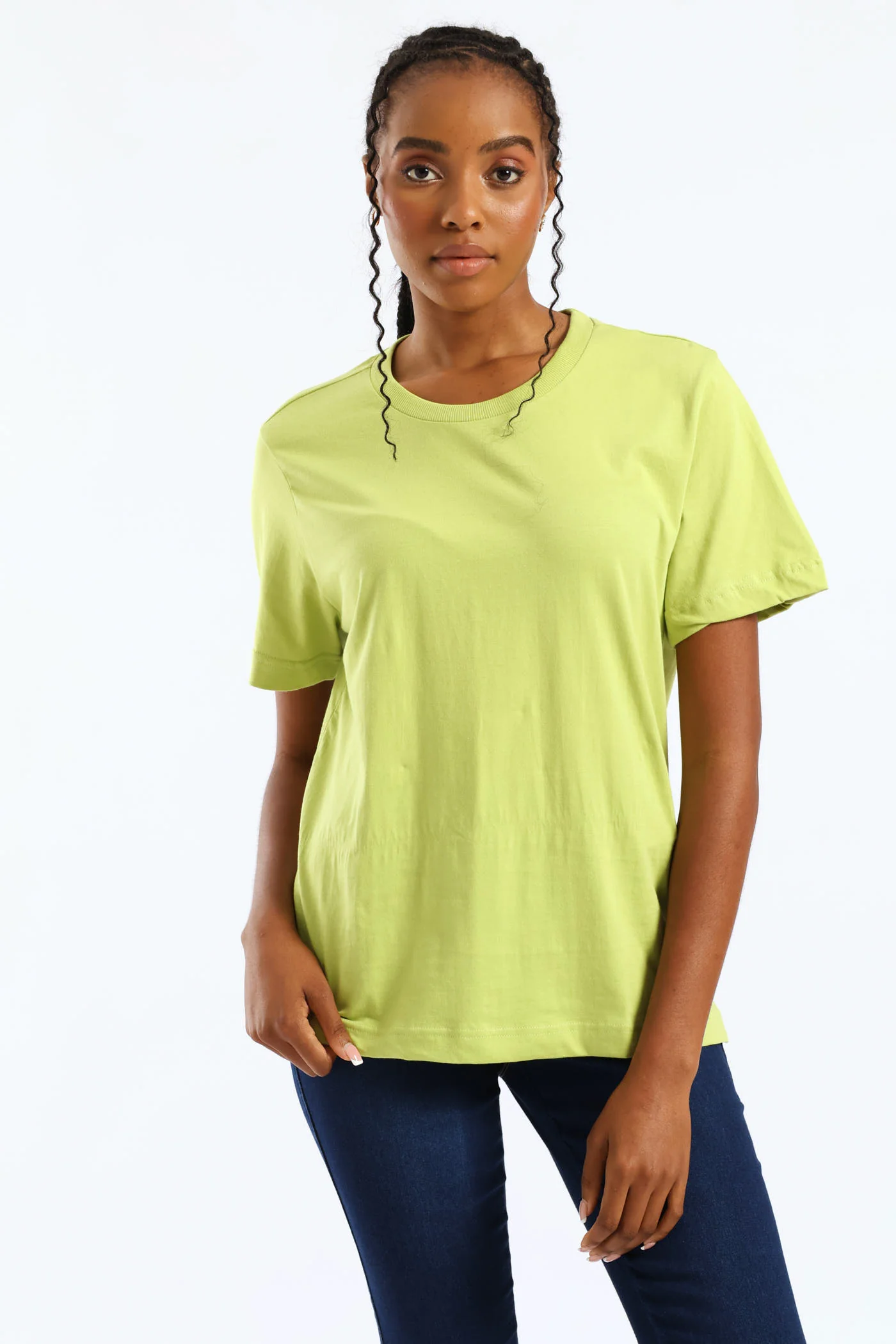 Cotton Boxy Tee - Bright Chartreuse - Image 2