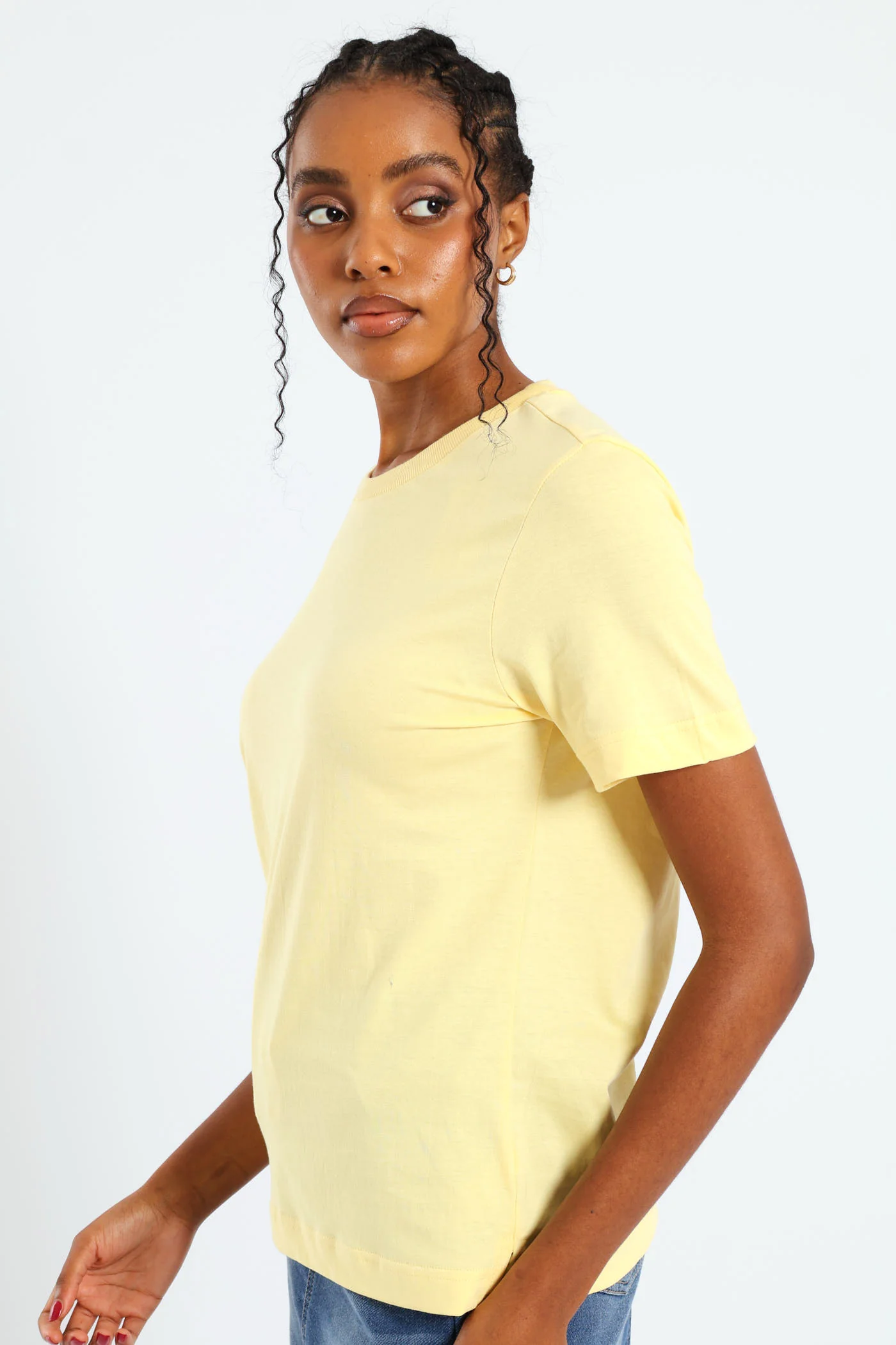 Cotton Boxy Tee - Light Yellow - Image 2