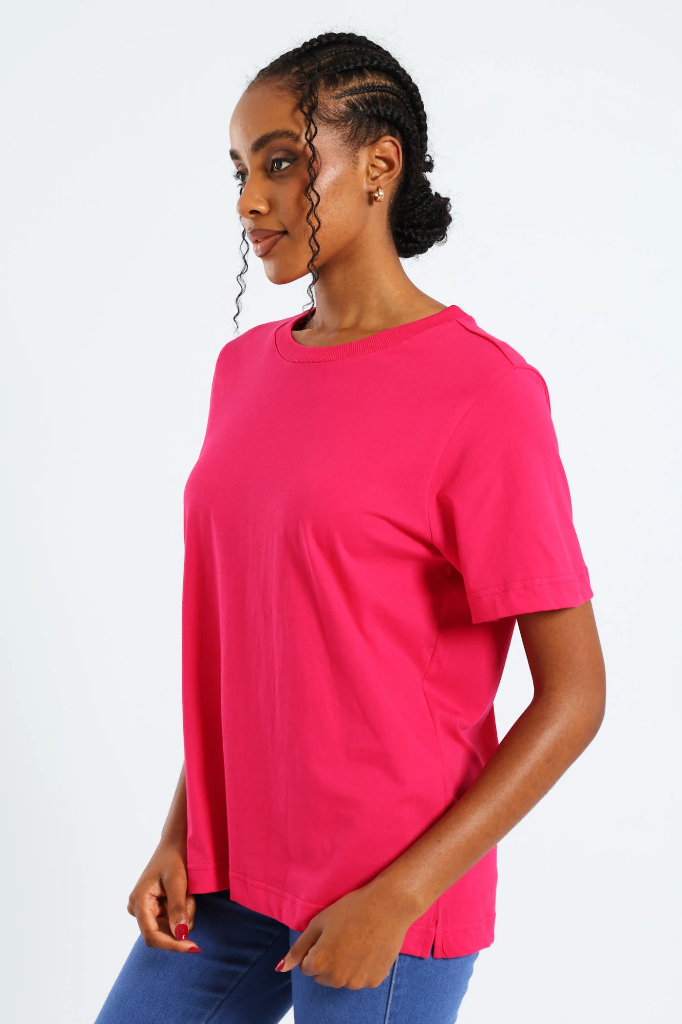 Cotton Boxy Tee - Magenta - Image 2