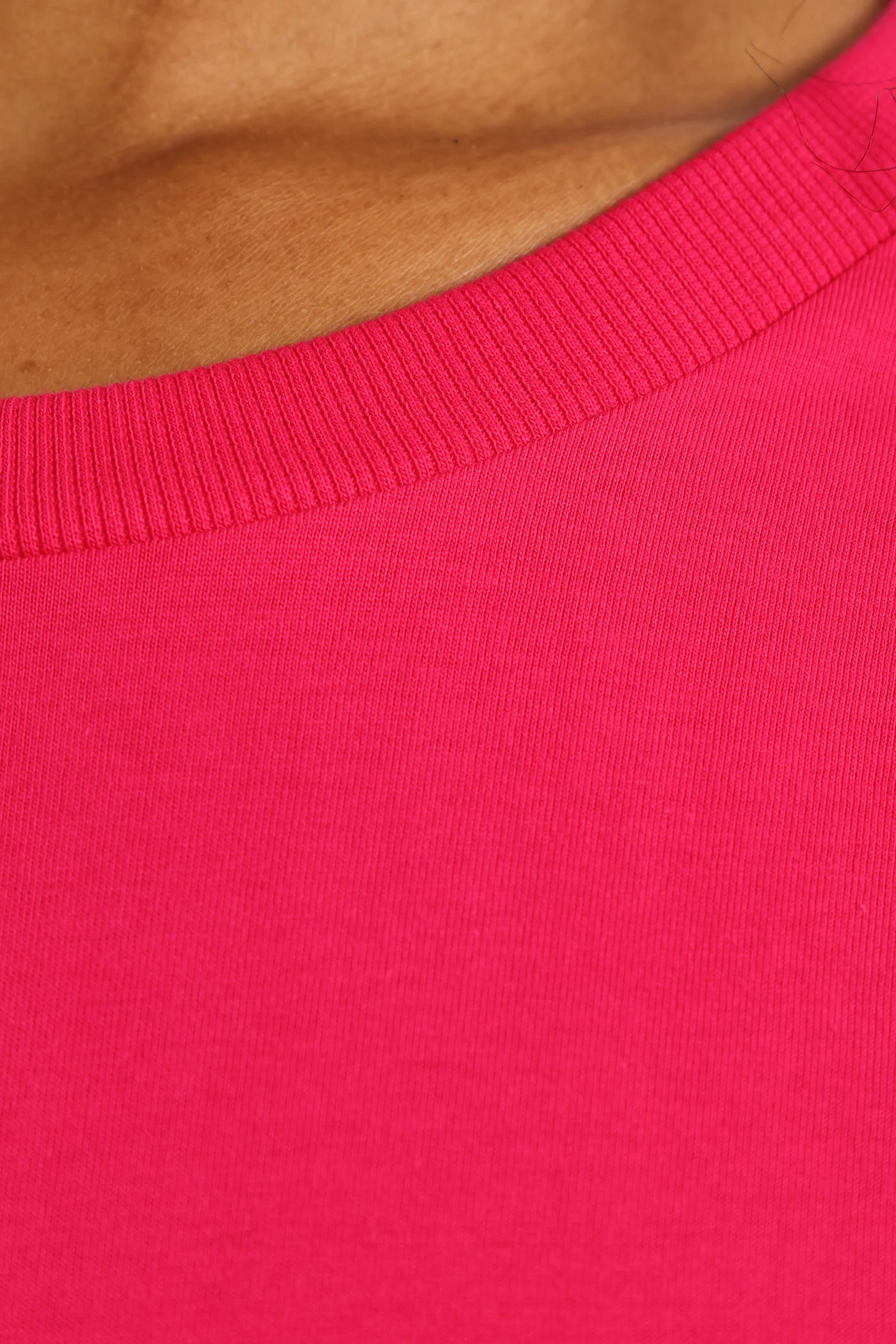 Cotton Boxy Tee - Magenta - Image 4