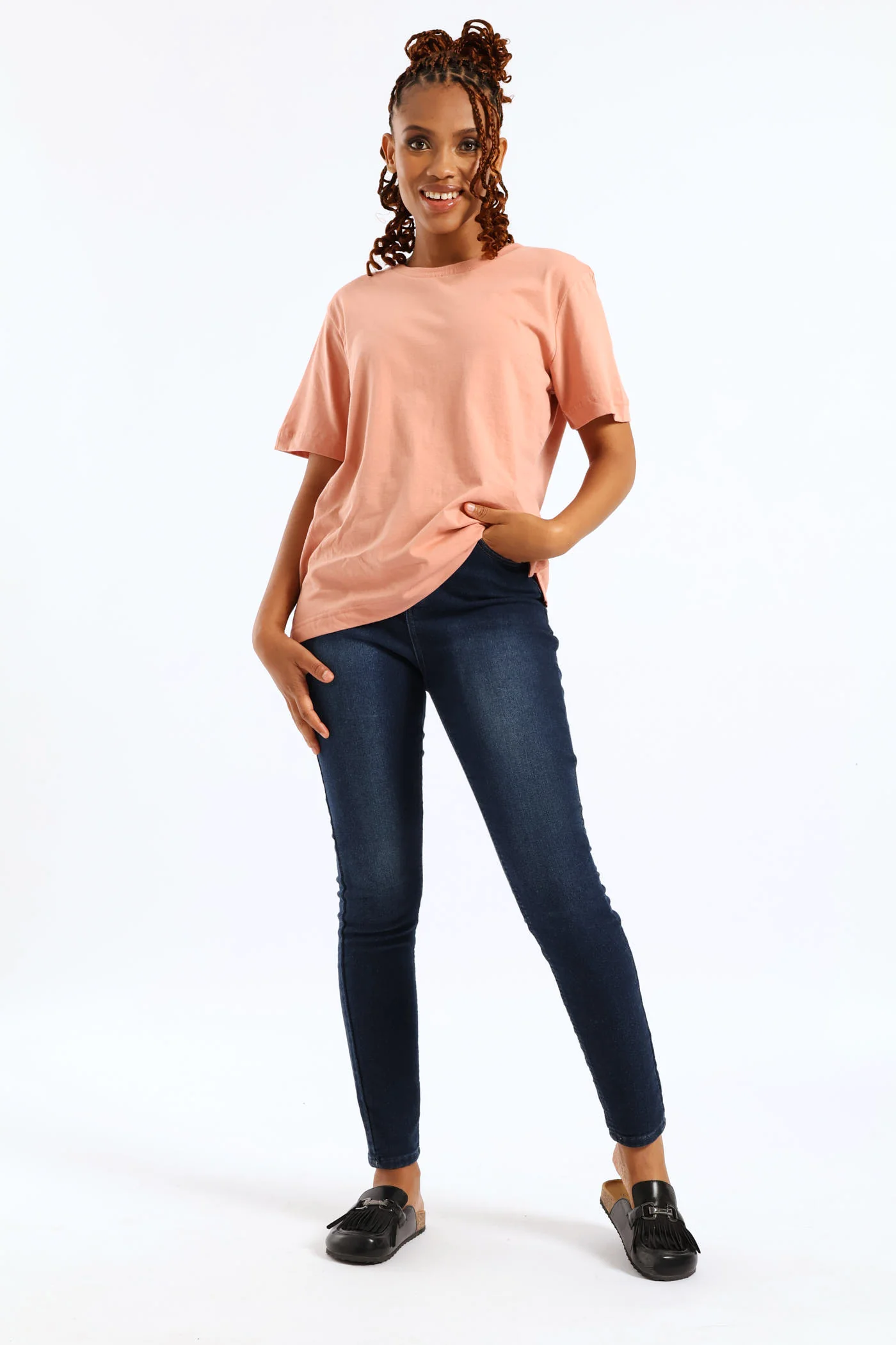 Cotton Boxy Tee - Rose - Image 2