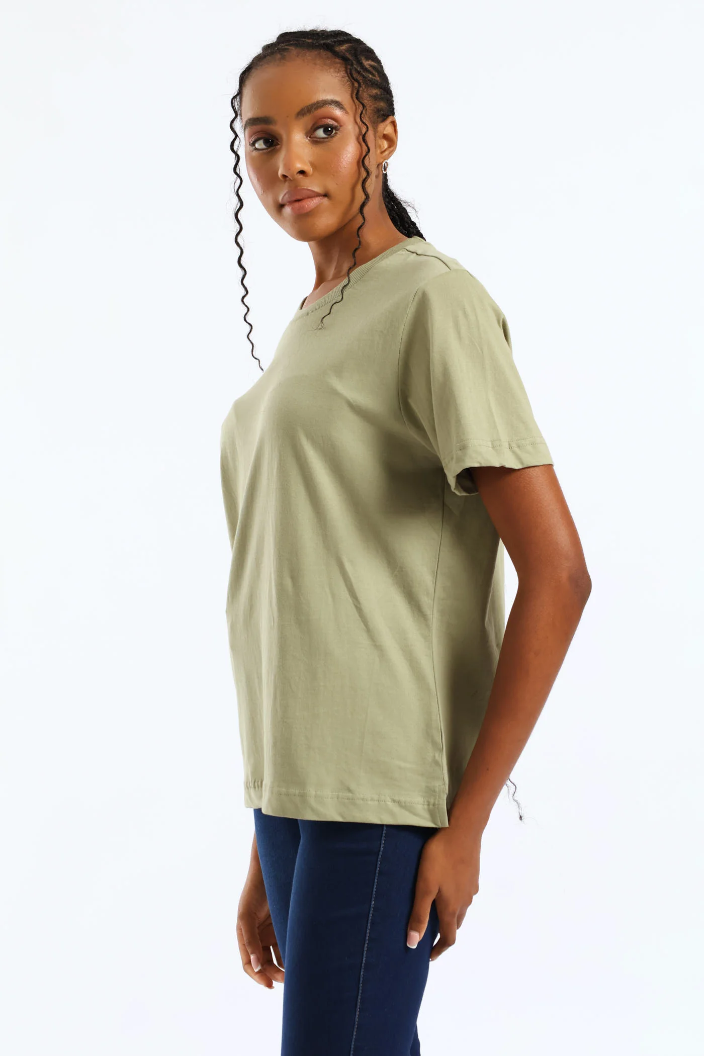 Cotton Boxy Tee - Swamp Green - Image 3