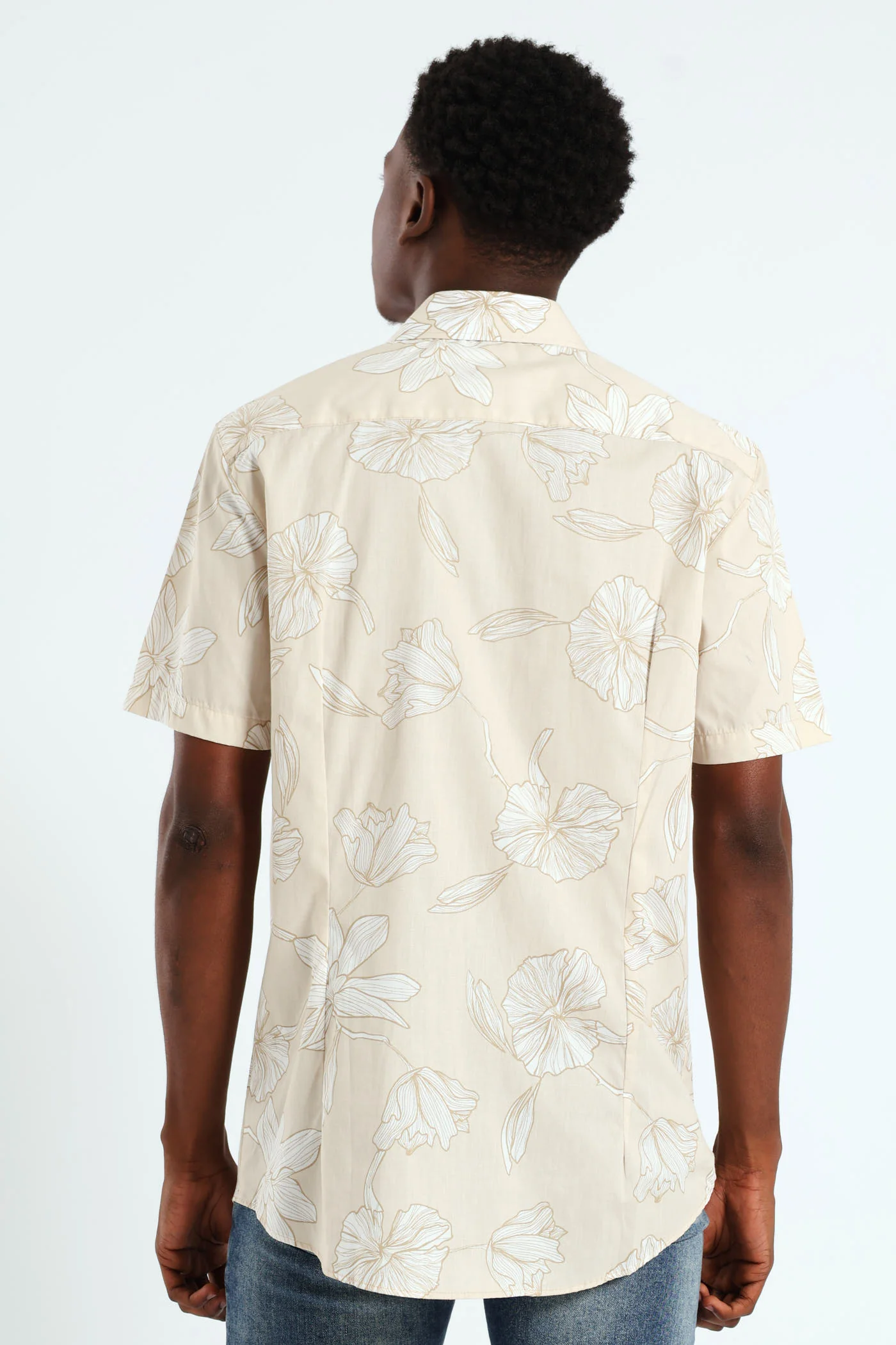 Cotton Floral Shirt - Beige/Cream - Image 3