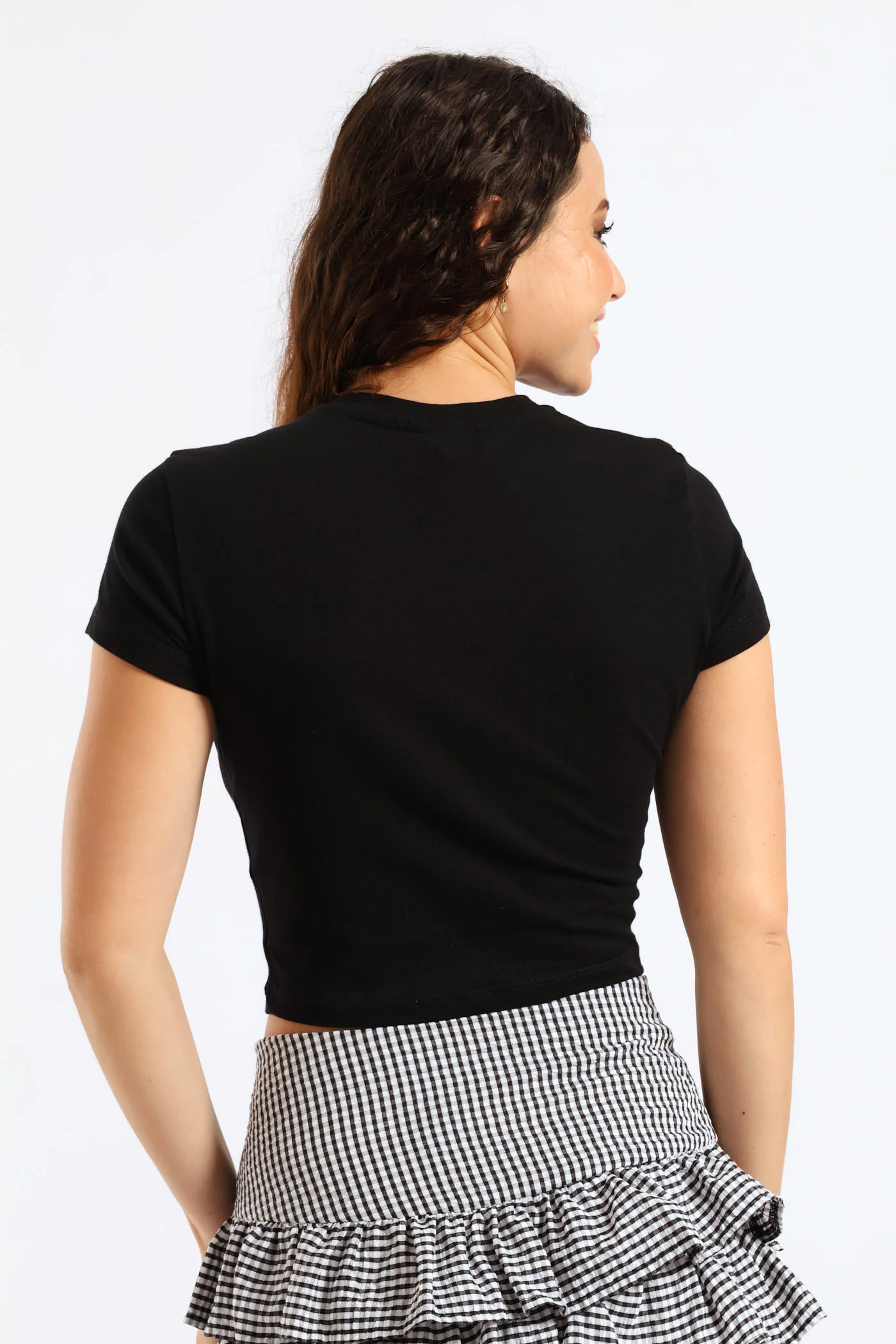 Cotton Lycra Basic Baby Tee - Black - Image 2