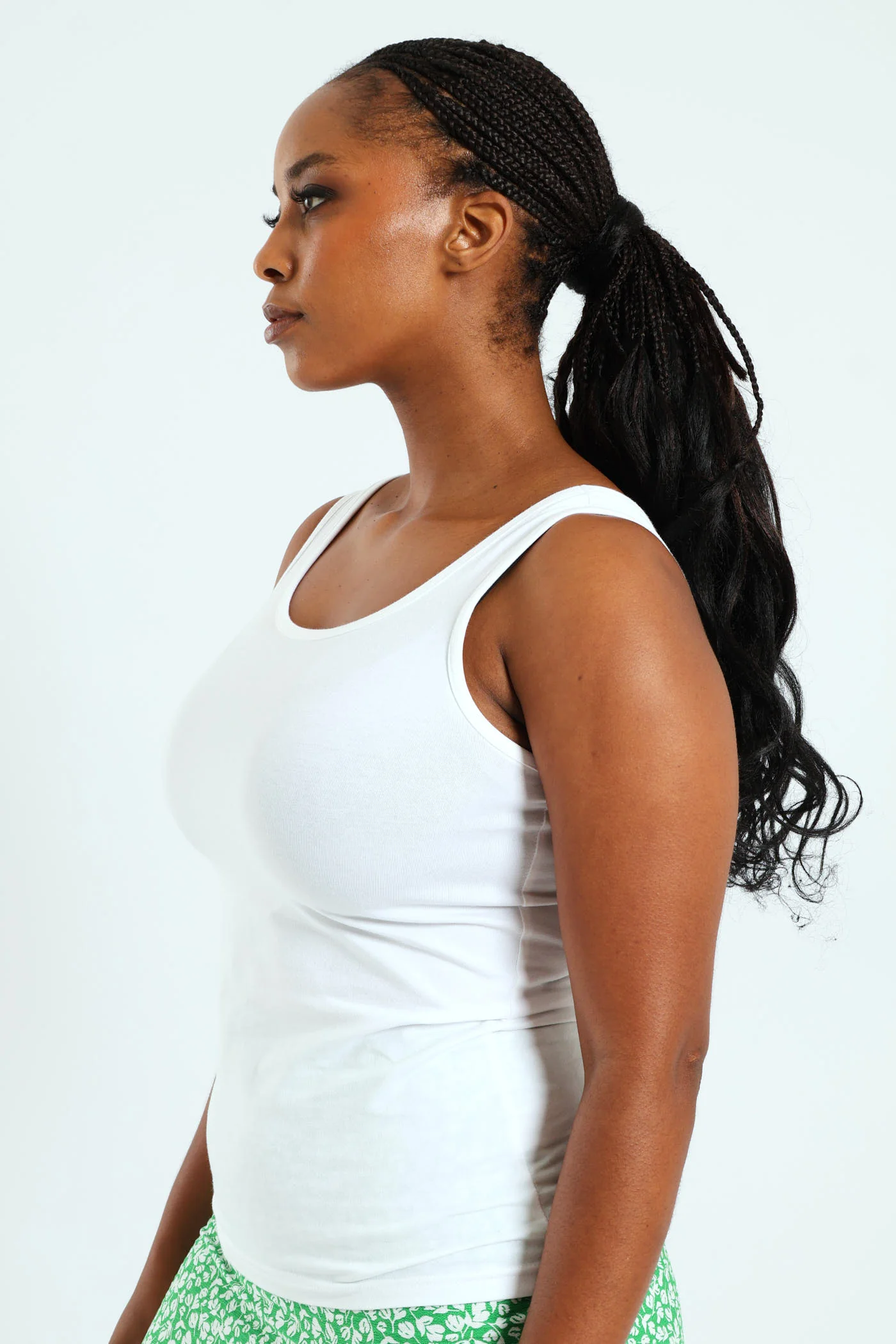 Cotton Lycra Tank Top - White - Image 2
