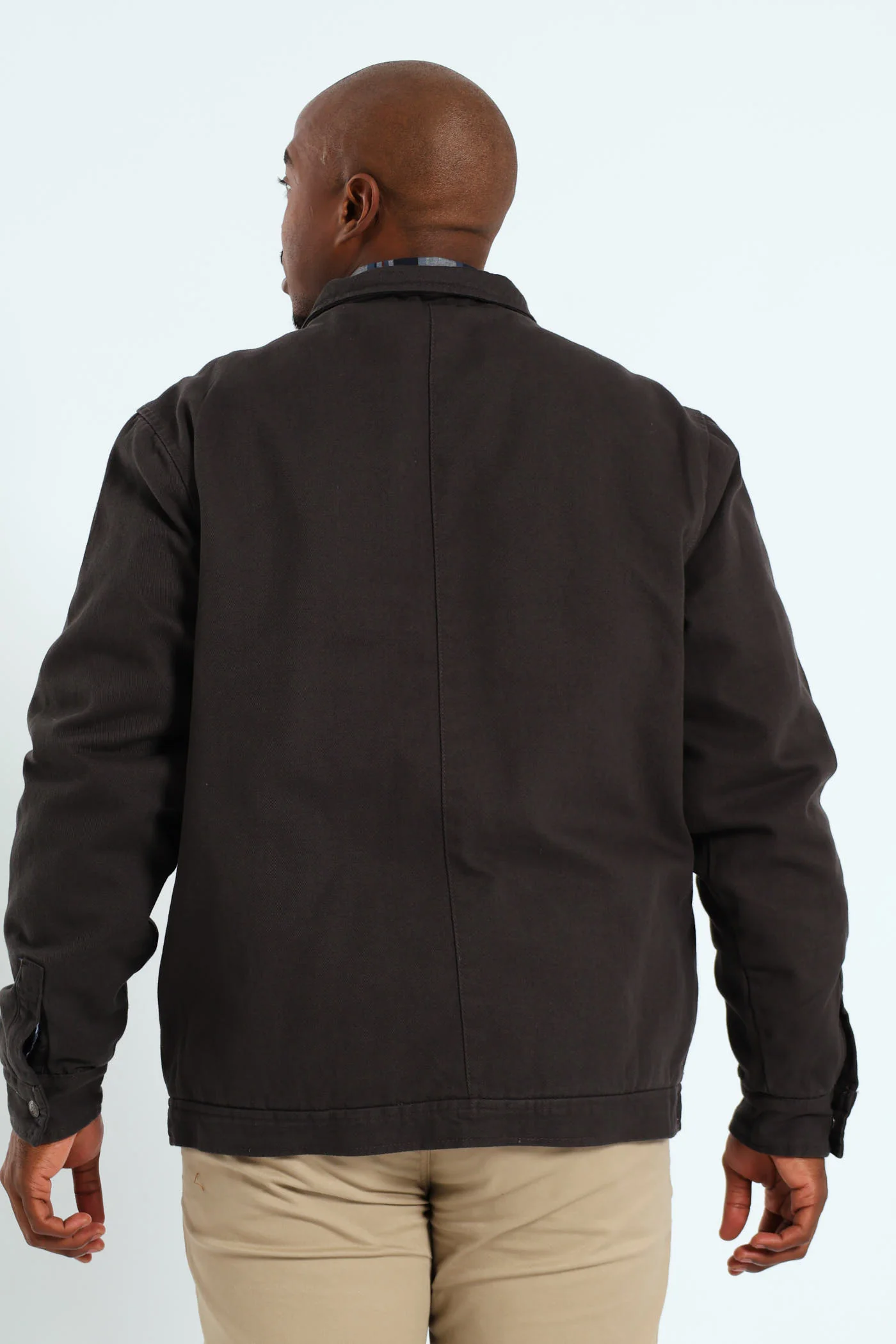 Cotton Trucker Jacket - Charcoal - Image 4