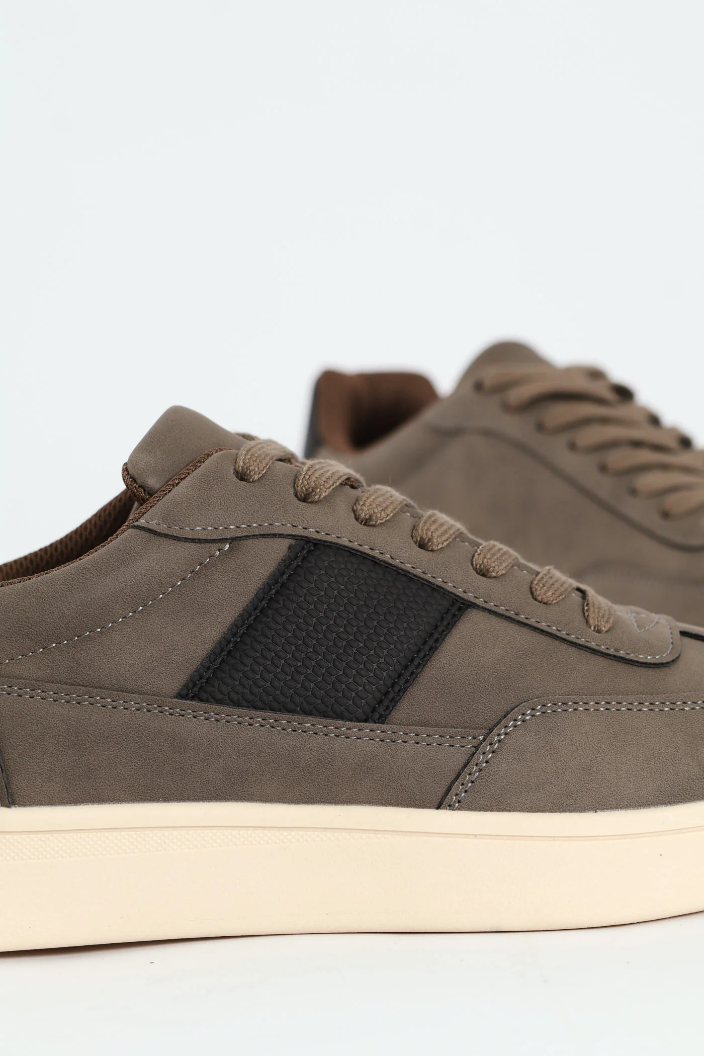 Court Sneaker With Side Stripe - Grey - Image 6