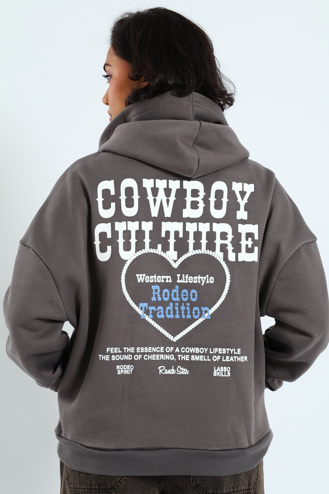 Cowboy Kanga Pocket Hoody - Charcoal - Image 2