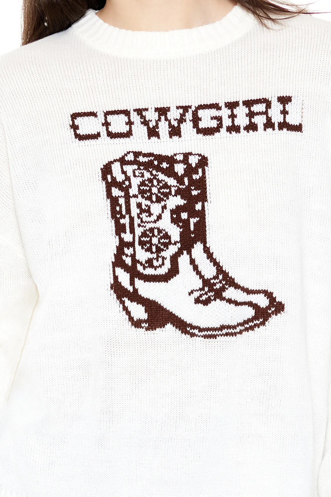 Cowgirl Graphic Sweater - White - Image 10