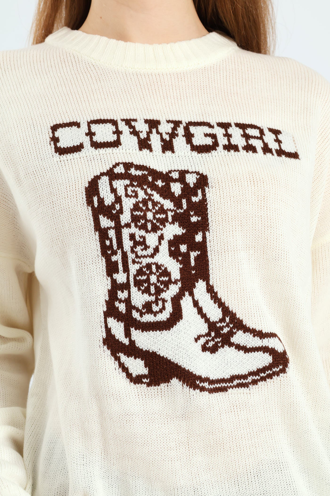 Cowgirl Graphic Sweater - White - Image 4