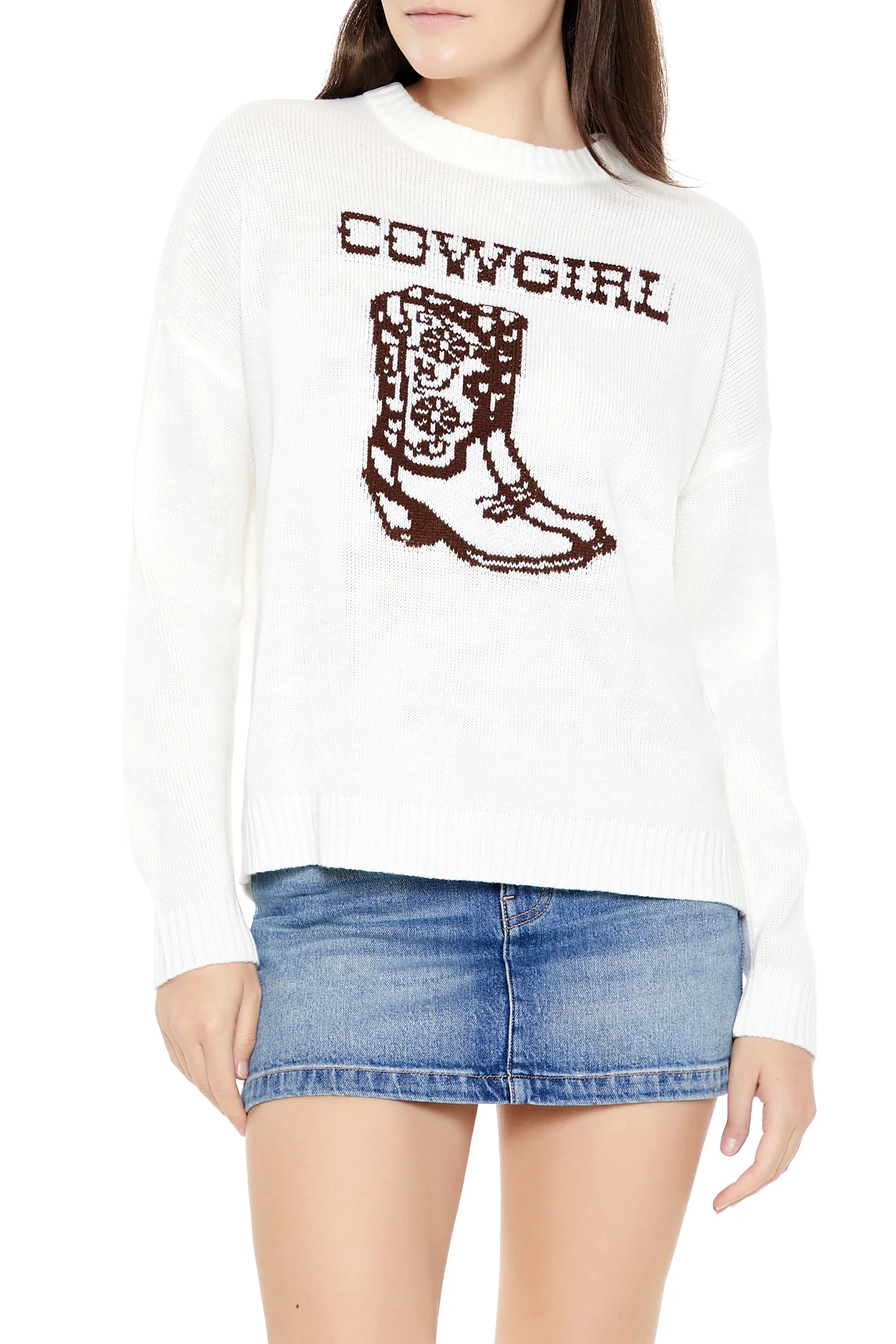Cowgirl Graphic Sweater - White - Image 6