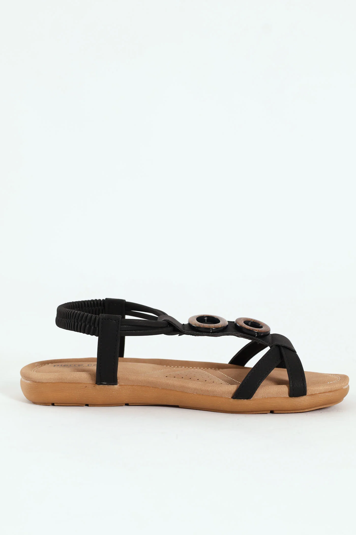 Crayda Embellished T-Strap Ankle Strap Sandal - Black - Image 3