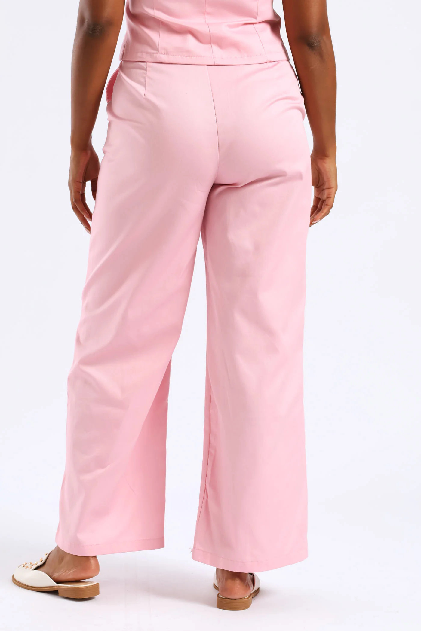 Crease Front Wide Leg Pant - Candy Pink - Image 4