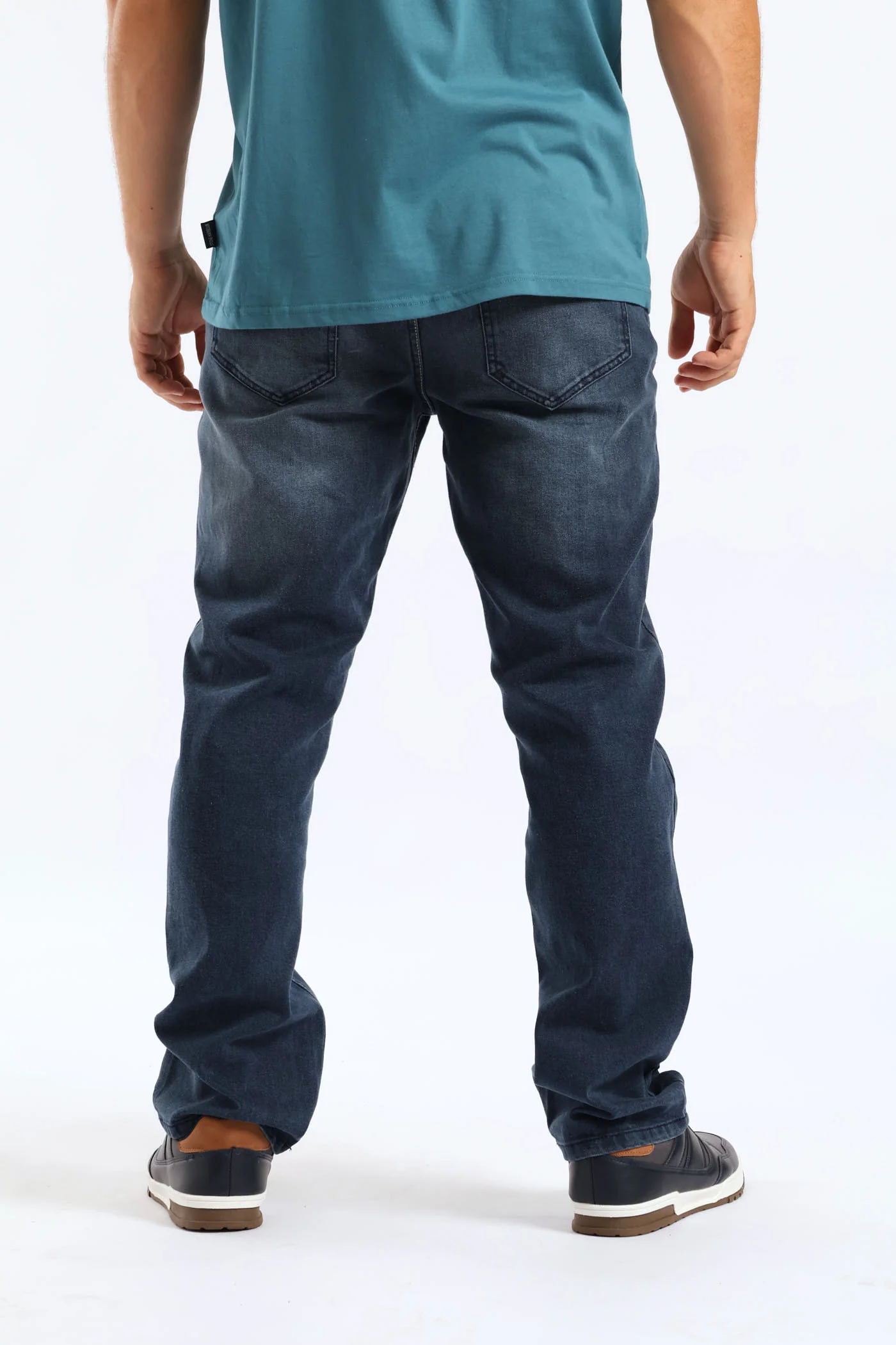 Creased Straight Denim - Black/Blue - Image 4